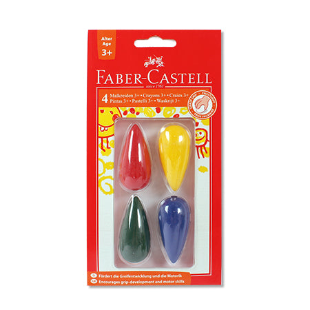 4 Drop-Shaped Wax Crayons - A Perfect Start for Young Artists!