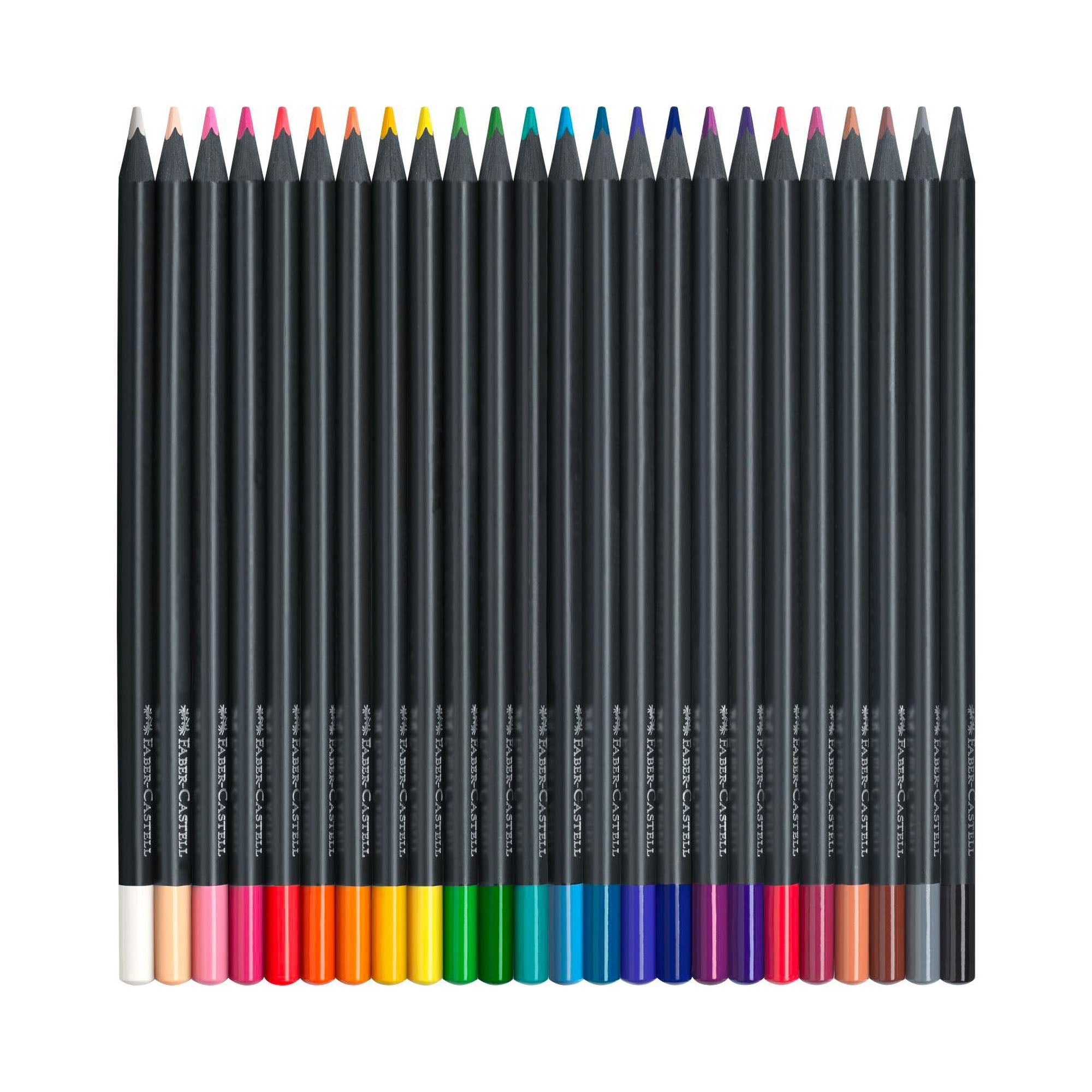 Faber-Castell 24-Pack Black Edition Coloured Pencils - Vibrant & Comfortable