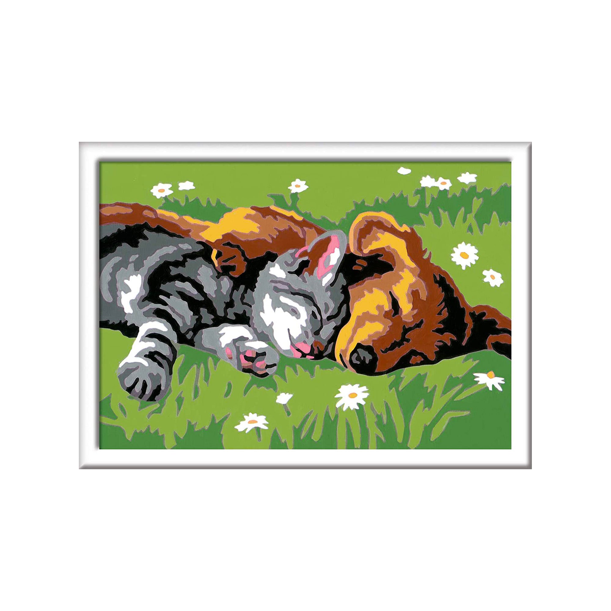 CreArt Kids' Enchanting Paint by Number Kit: Sleeping Cat & Dog
