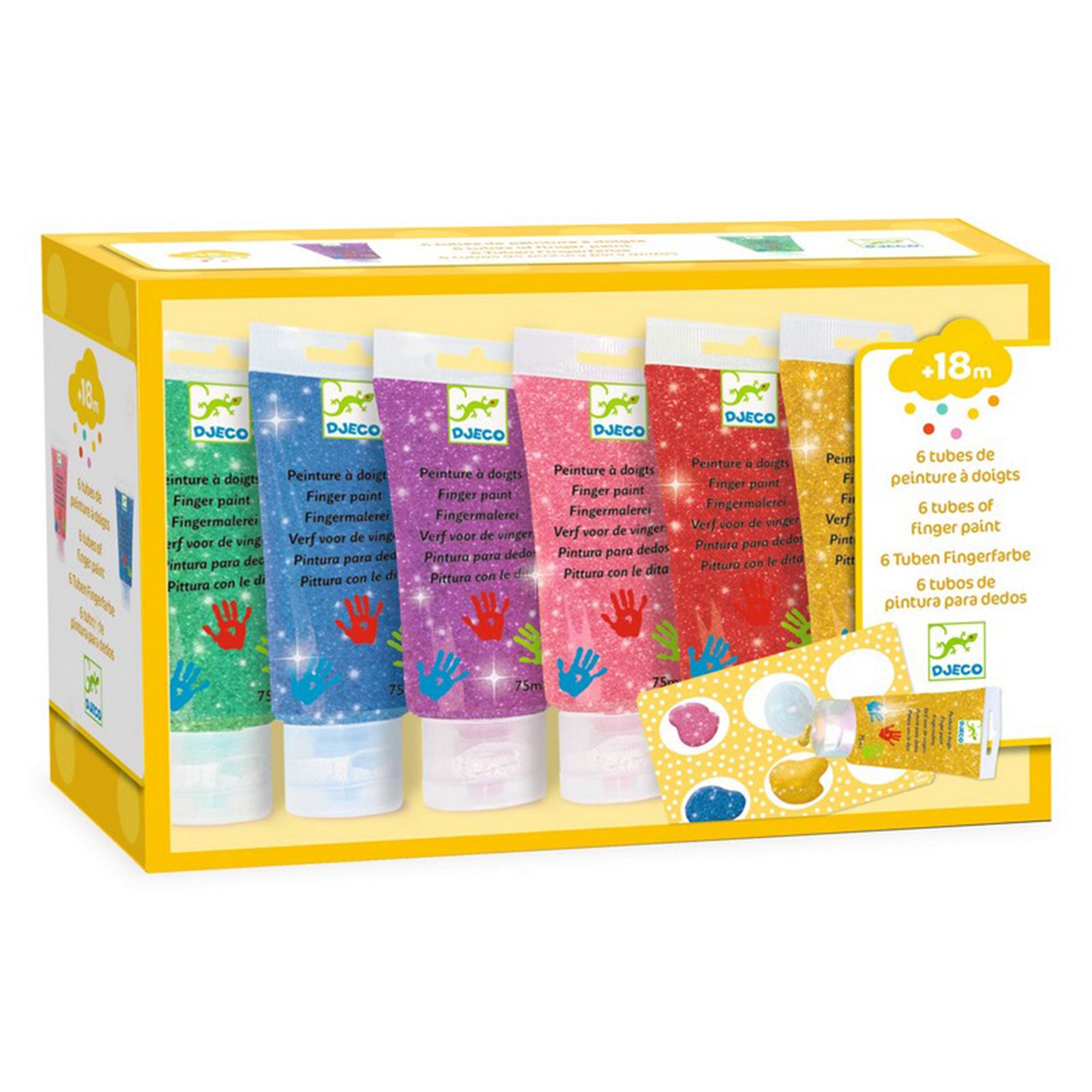 Sparkling 6-Pack Glitter Finger Paint Tubes