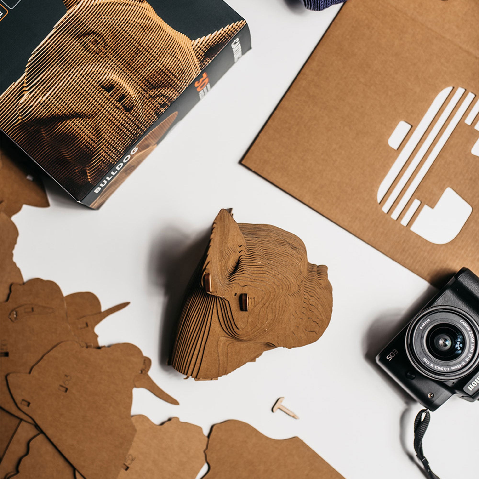 Awesome 3D Bulldog Cardboard Puzzle
