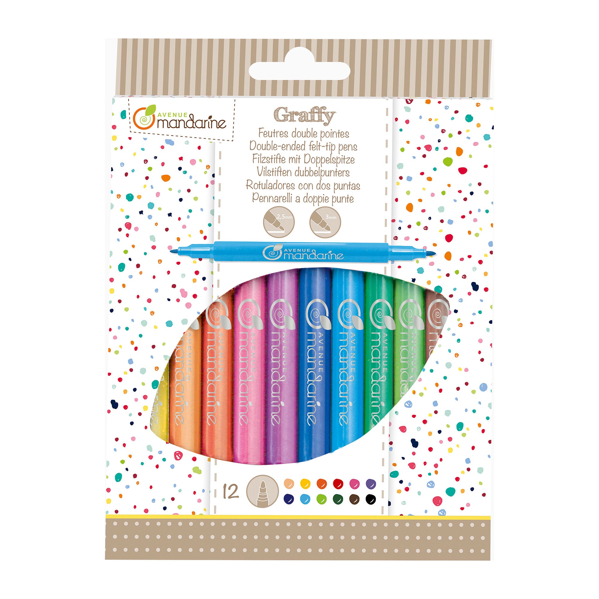 Awesome 12-Pack Double-Ended Felt-Tip Pens for Creative Kids