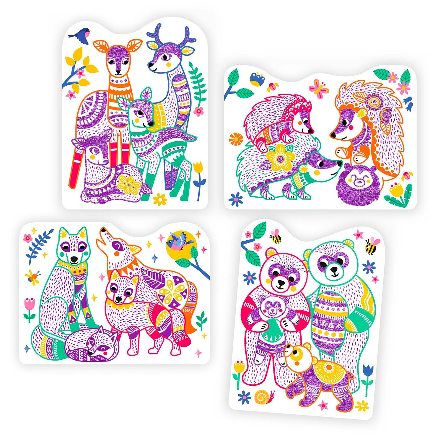 Magical Forest Families Colour Reveal Pictures