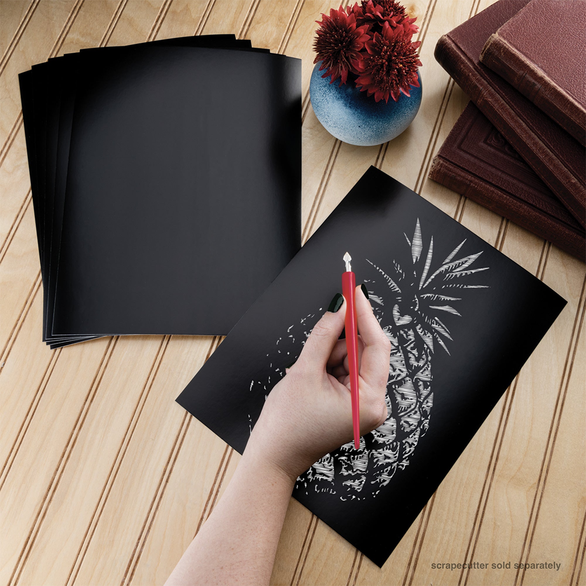 6-Pack Engraving Art Boards - Stunning Black/White