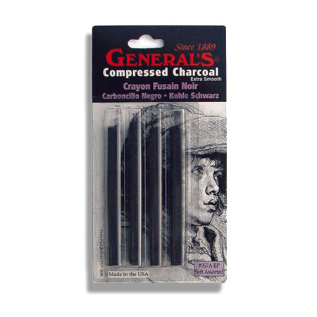 Premium Compressed Black Charcoal - Set of 4 Sticks