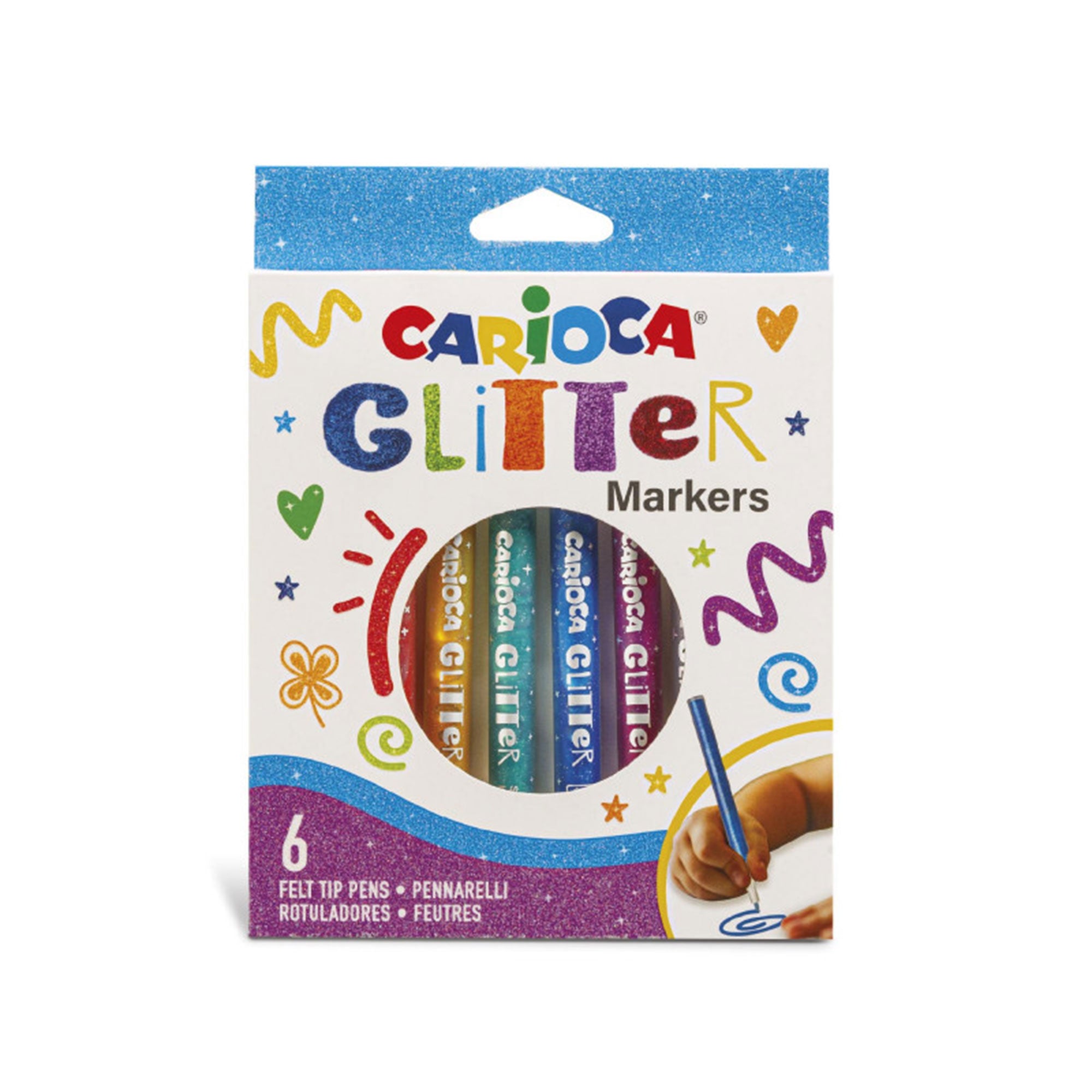 Carioca 6-Pack Glitter Markers: Unleash Your Creativity!