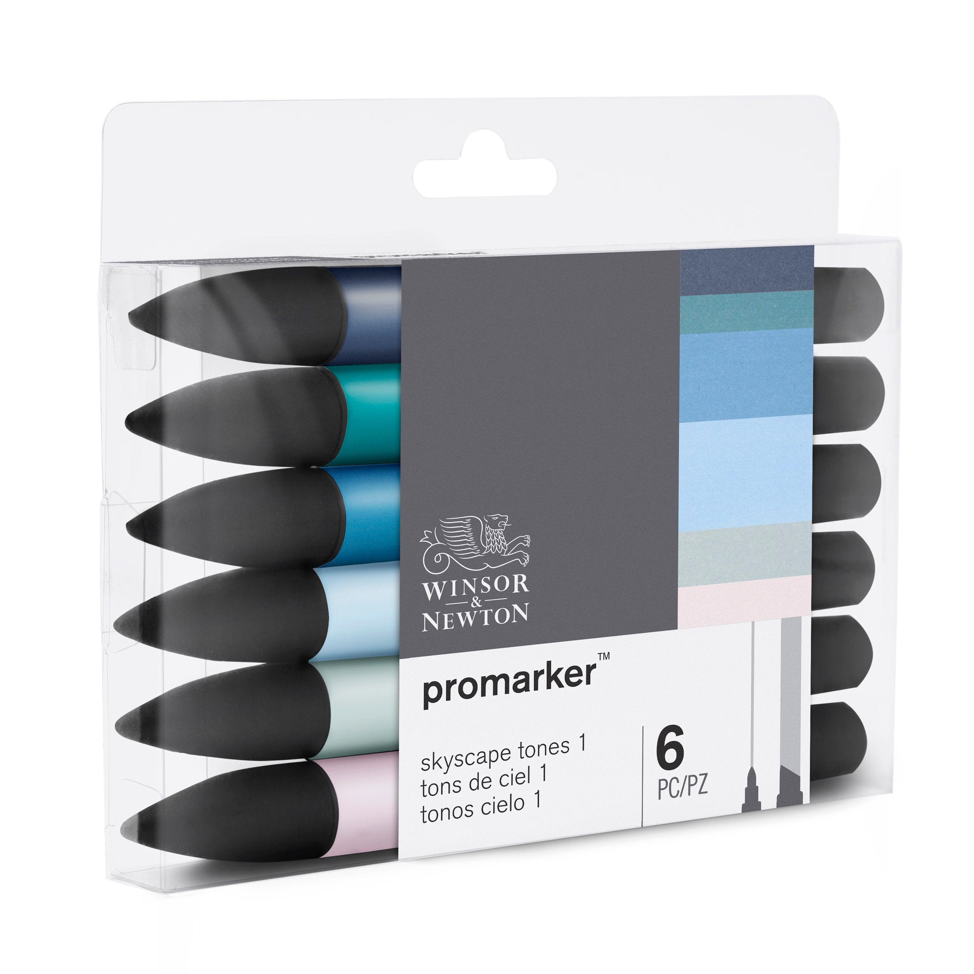 6-Piece Double-Tip Promarker Marker Set - Stunning Skyscape Tones