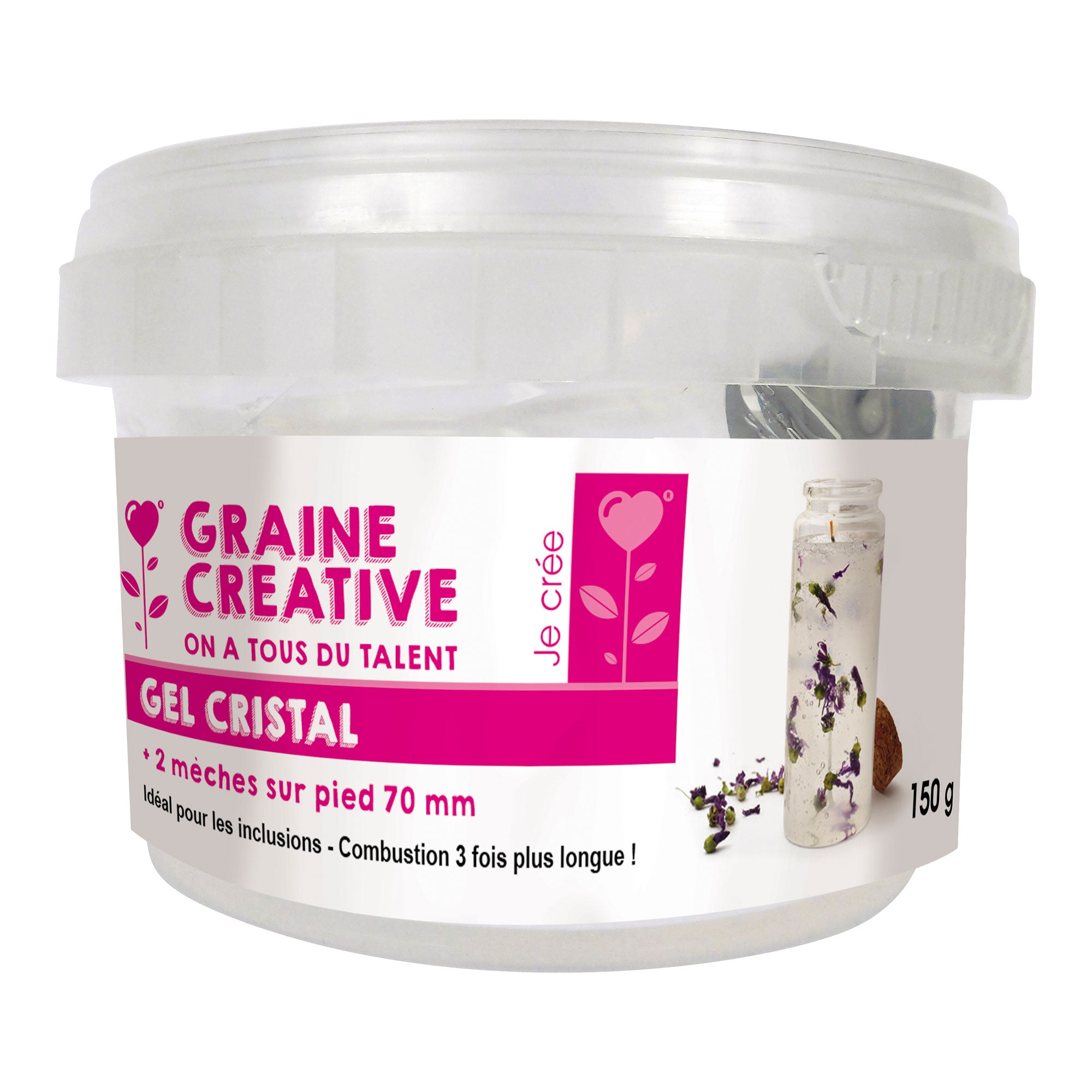 Enchanting Colourless Crystal Gel Candle Kit with 2 Wicks