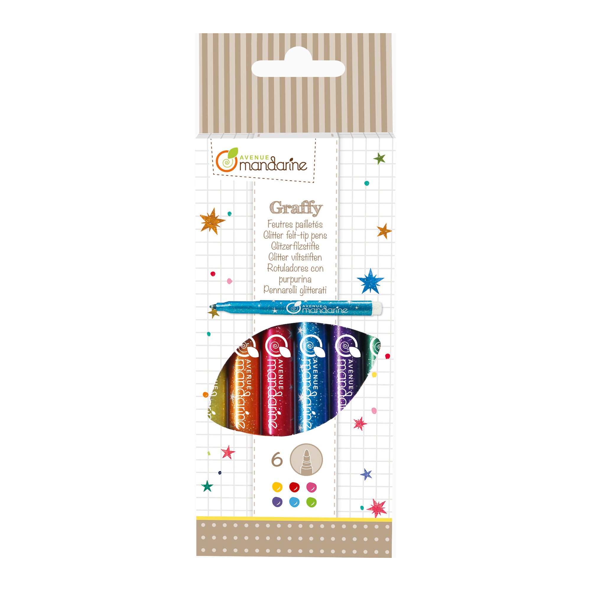 Magical 6-Pack Glitter Felt-Tip Pens: Unleash Your Creativity!