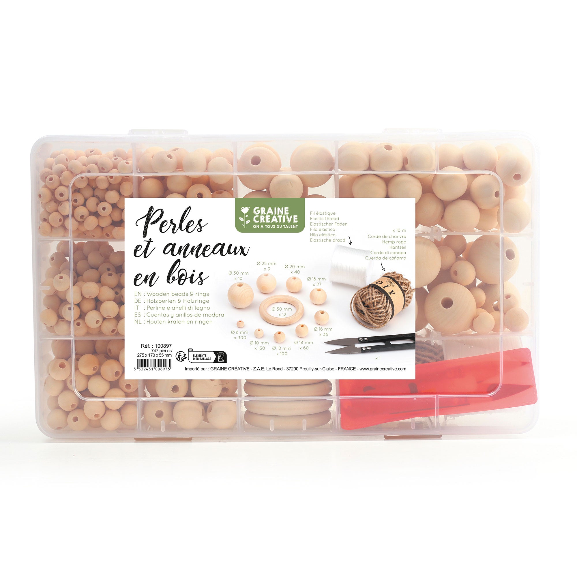 Amazing 747-Piece Wooden Bead Craft Set