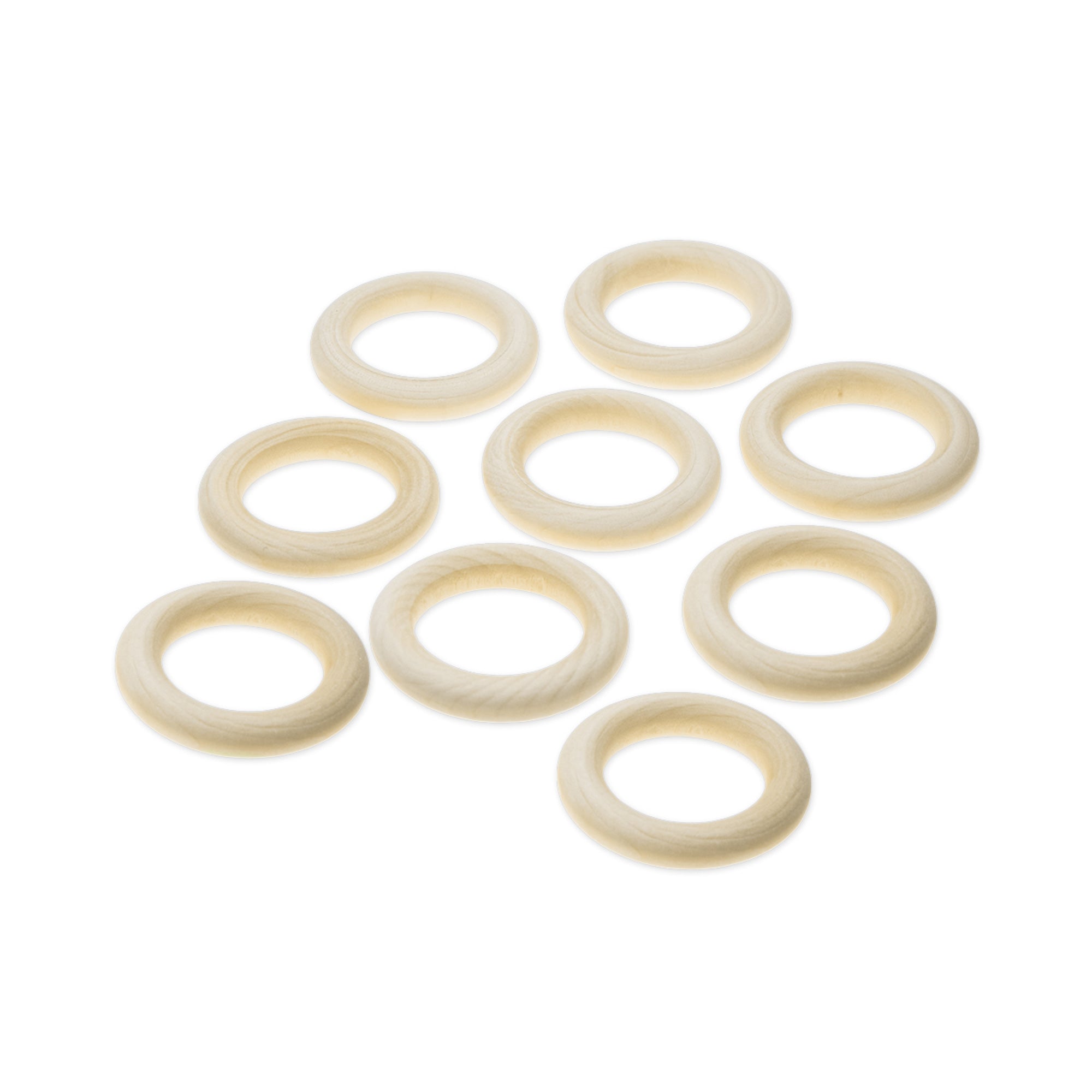 Set of 9 Wood Rings - 3.5 cm - Ideal for DIY Decor