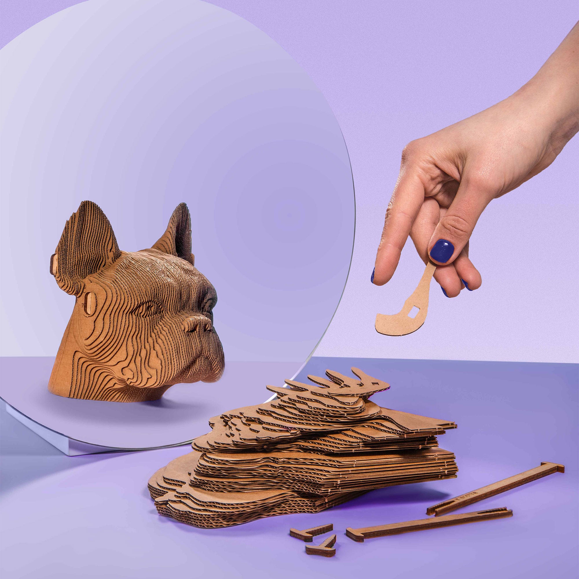 Awesome 3D Bulldog Cardboard Puzzle