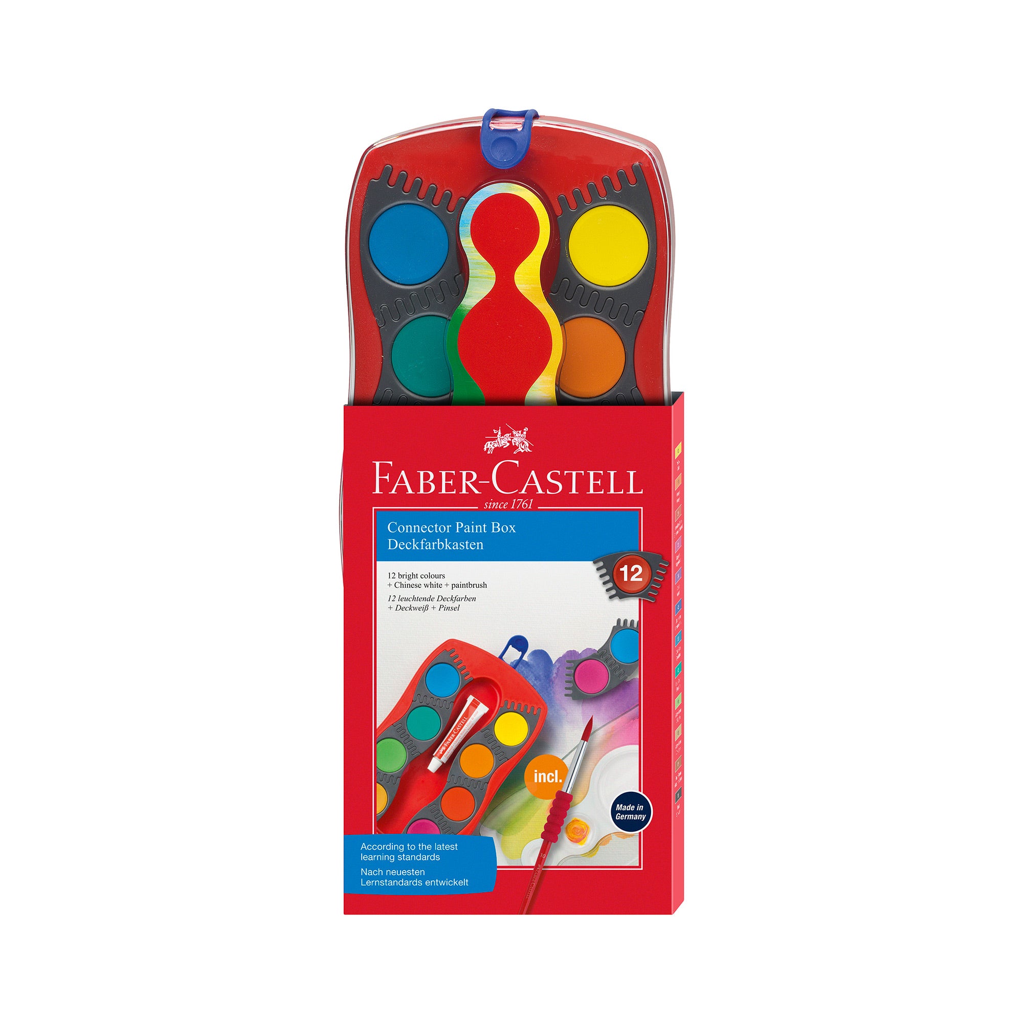 Faber-Castell 12-Colour Watercolour Set with Click-Together Pans