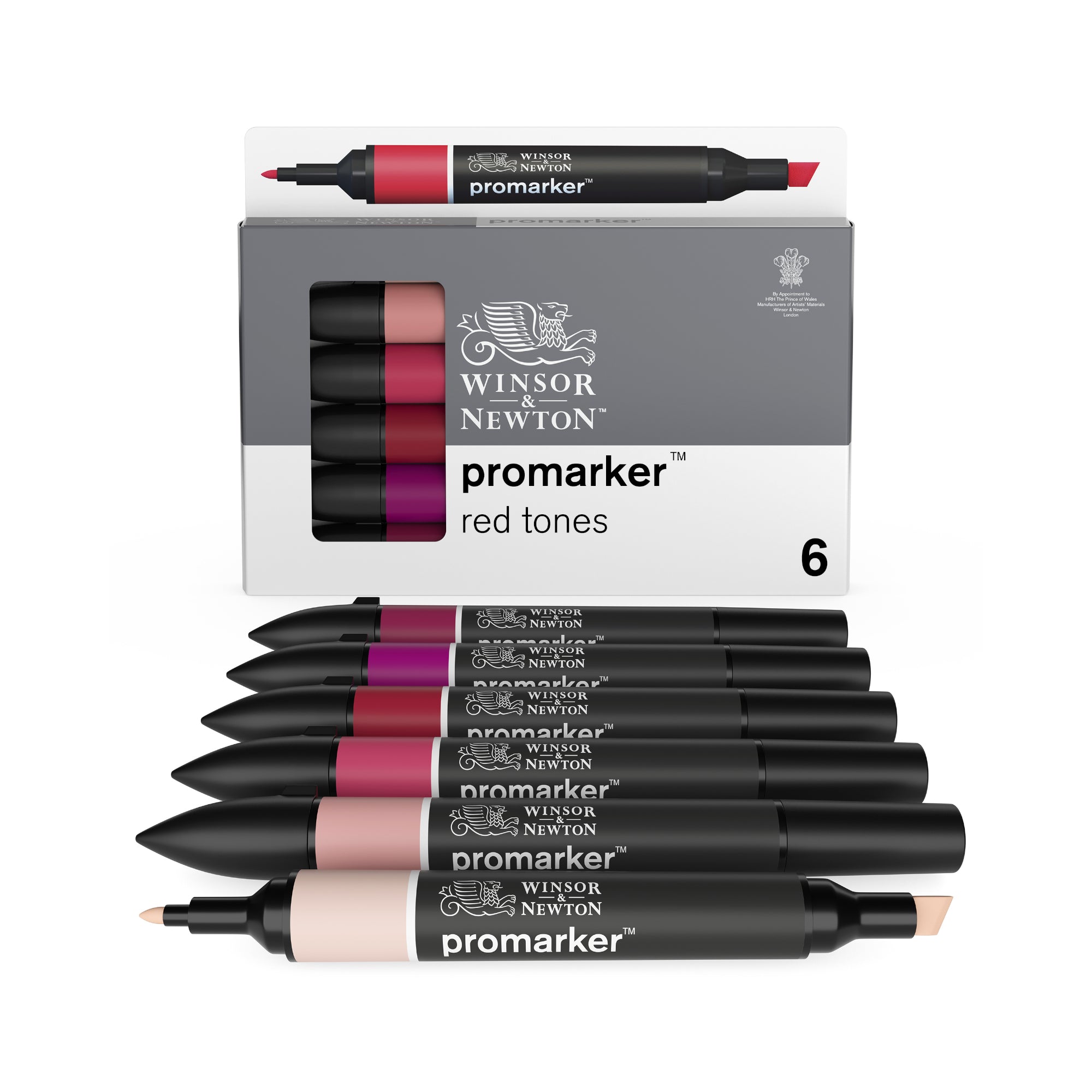 Irresistible 6-Piece Double-Tip Promarker Marker Set in Stunning Red Tones