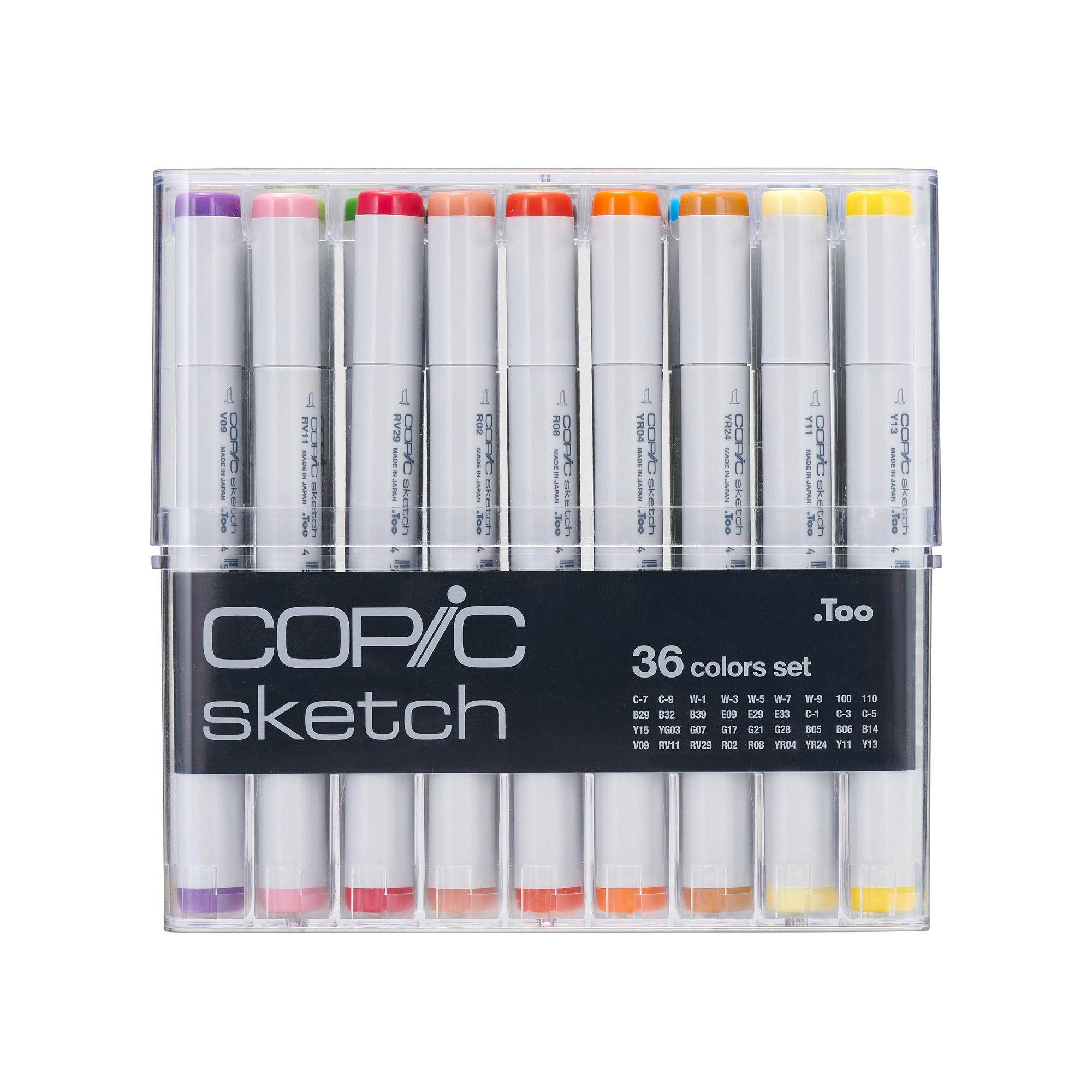 36-Piece Copic Sketch Marker Set - Essential Colors