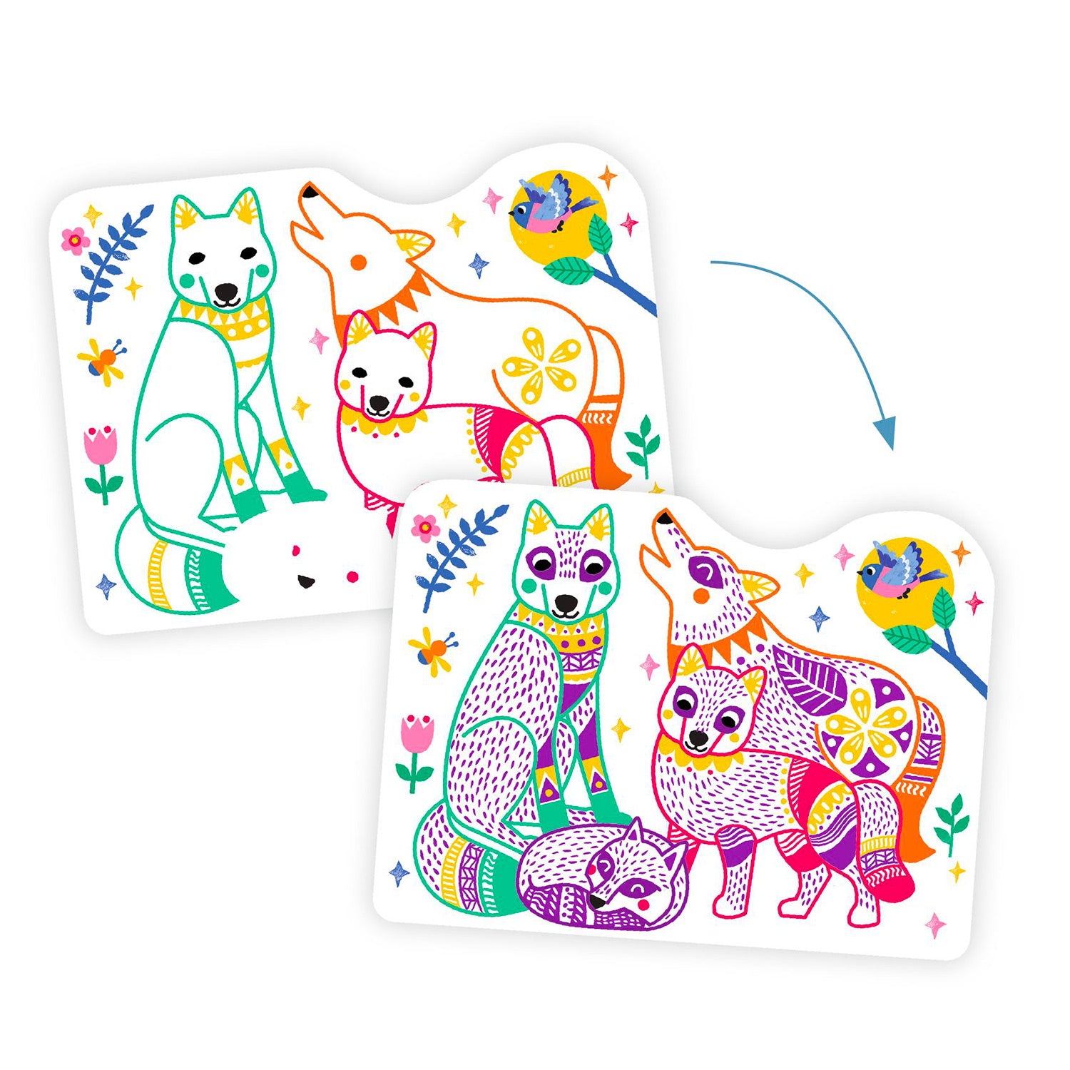 Magical Forest Families Colour Reveal Pictures