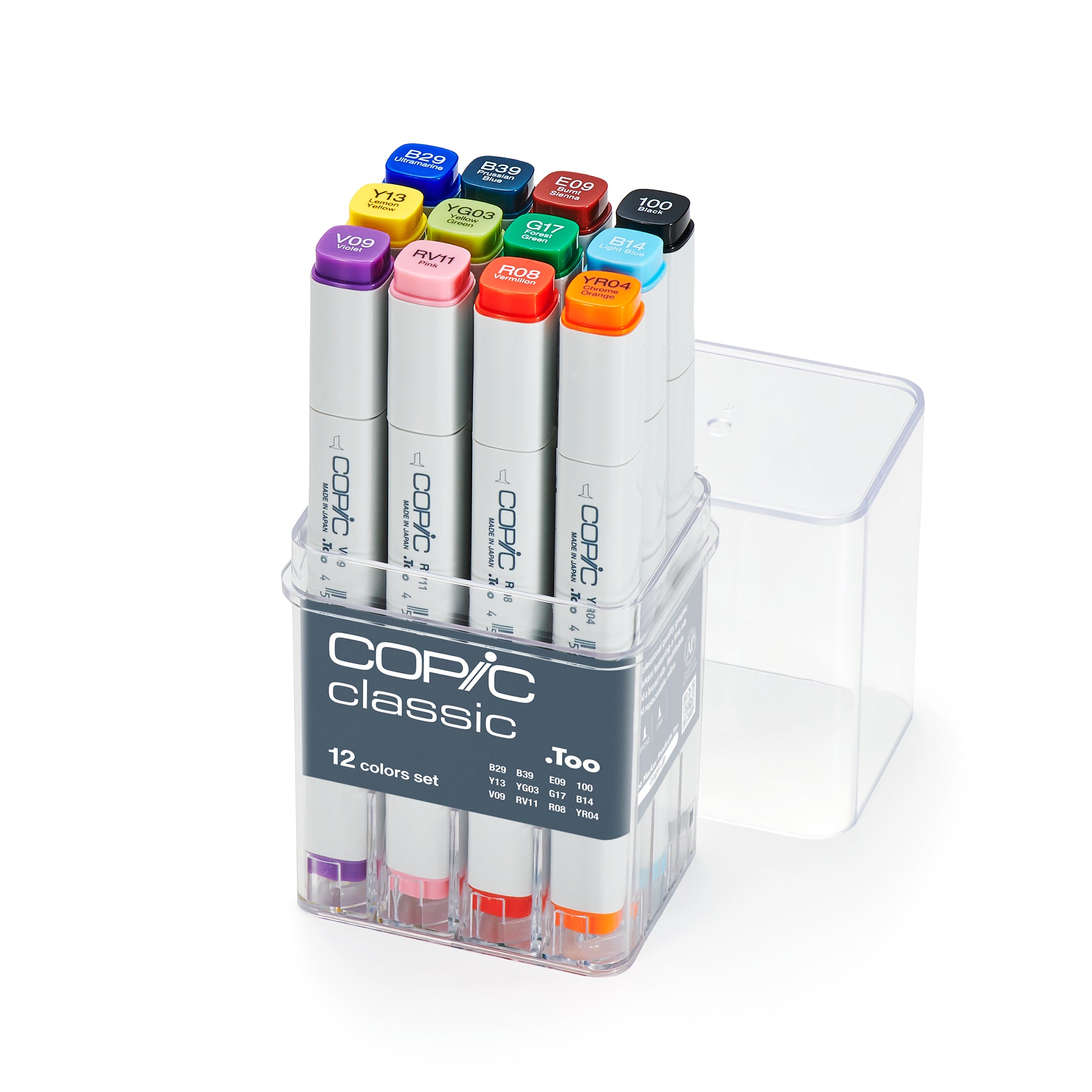 Copic Classic Markers 12-Pack - Essential Basic Colors