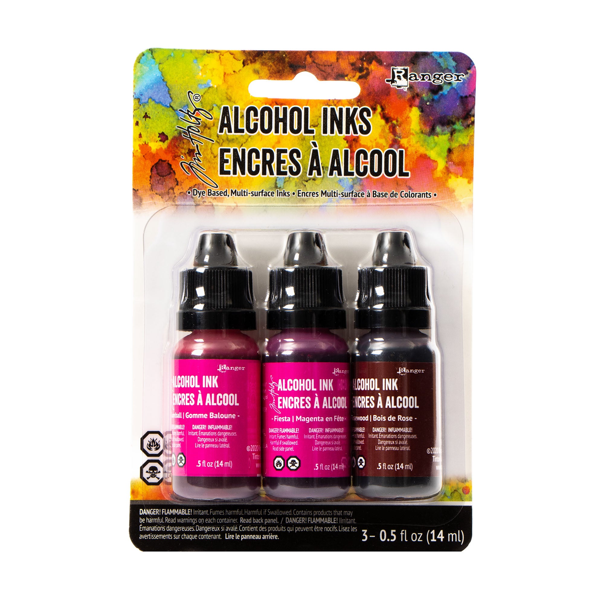 3-Pack Tim Holtz Alcohol Inks - Stunning Pink/Red Spectrum