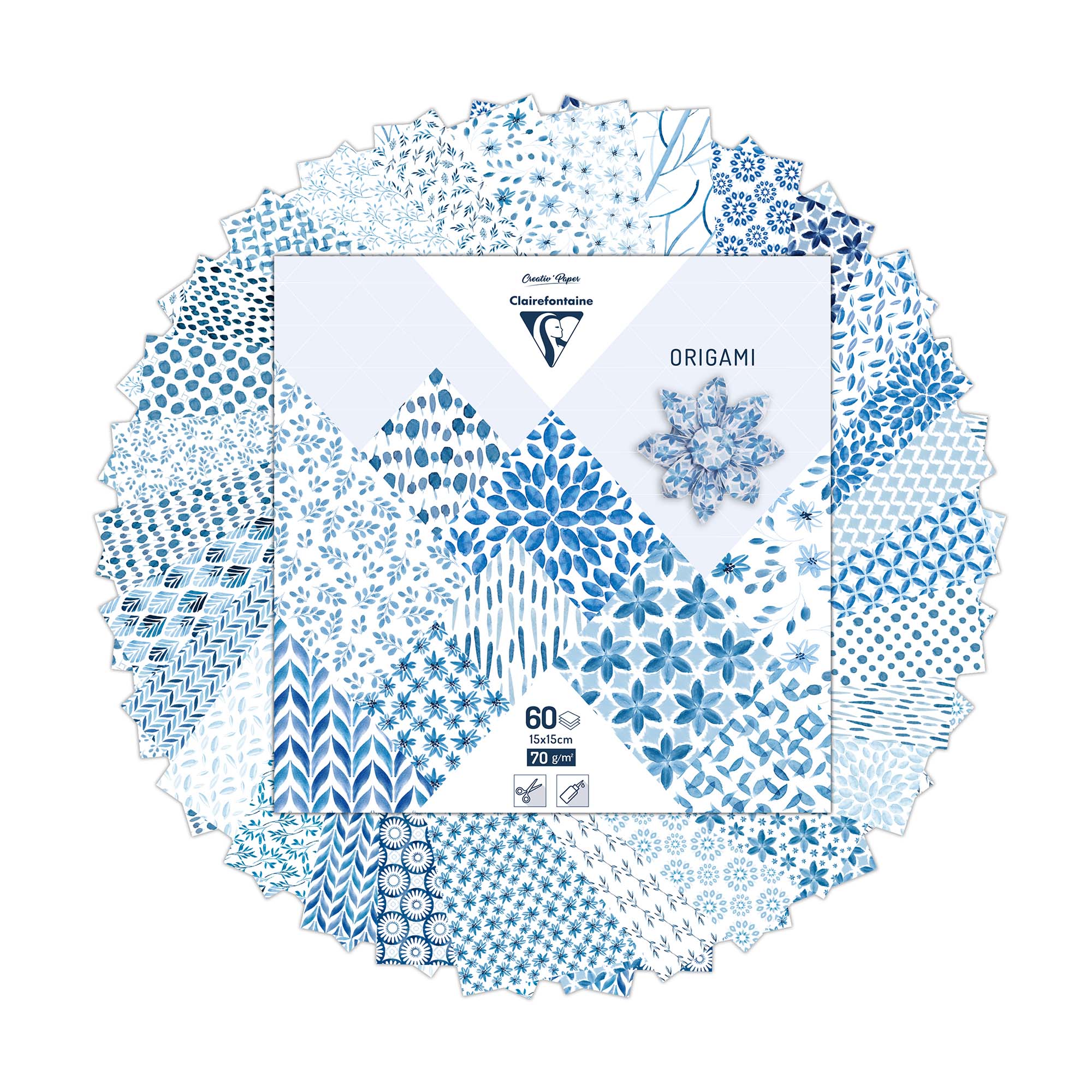 Enchanting 60-Sheet Floral Shibori Origami Kit