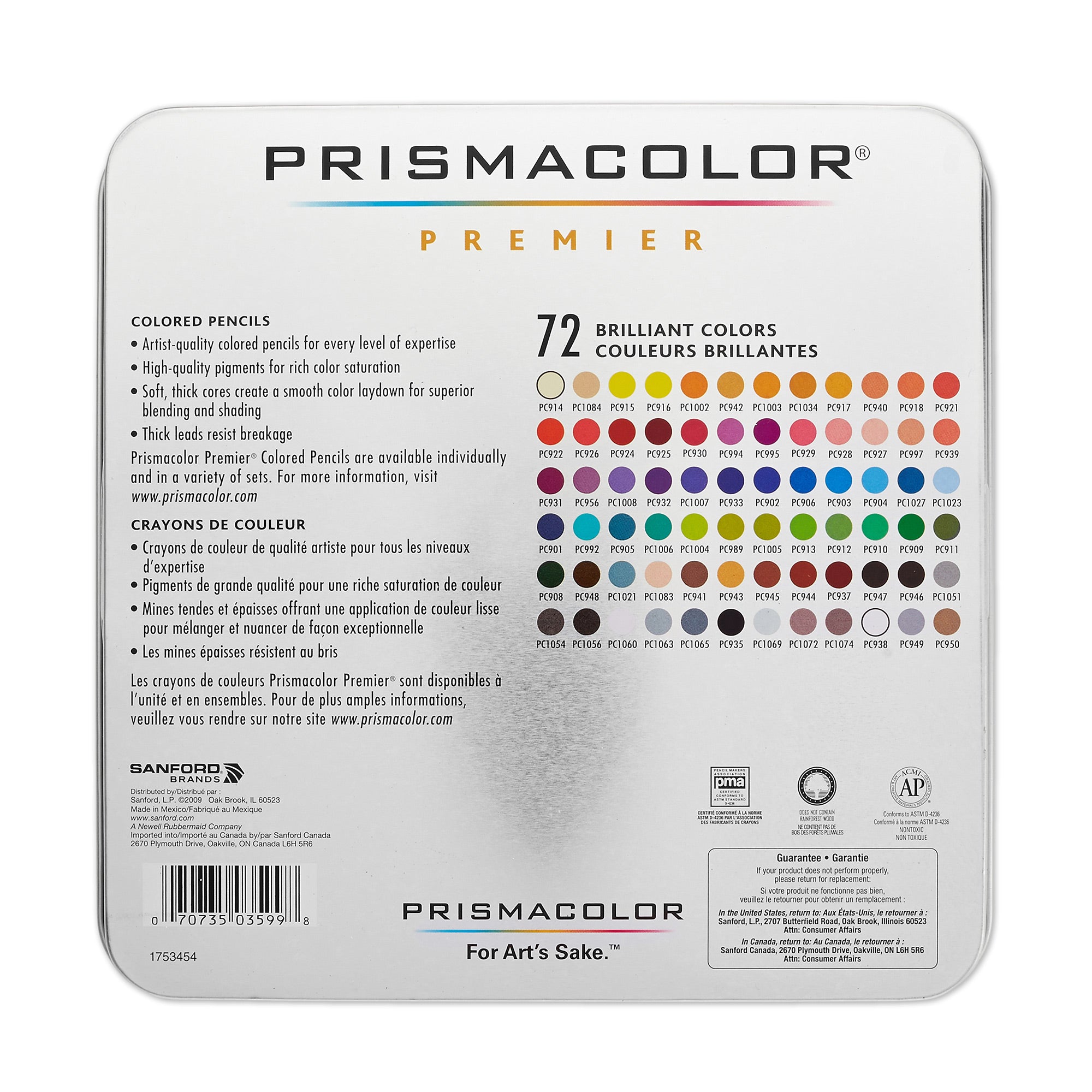 72-Piece Prismacolor Premier Colorful Colored Pencils Set