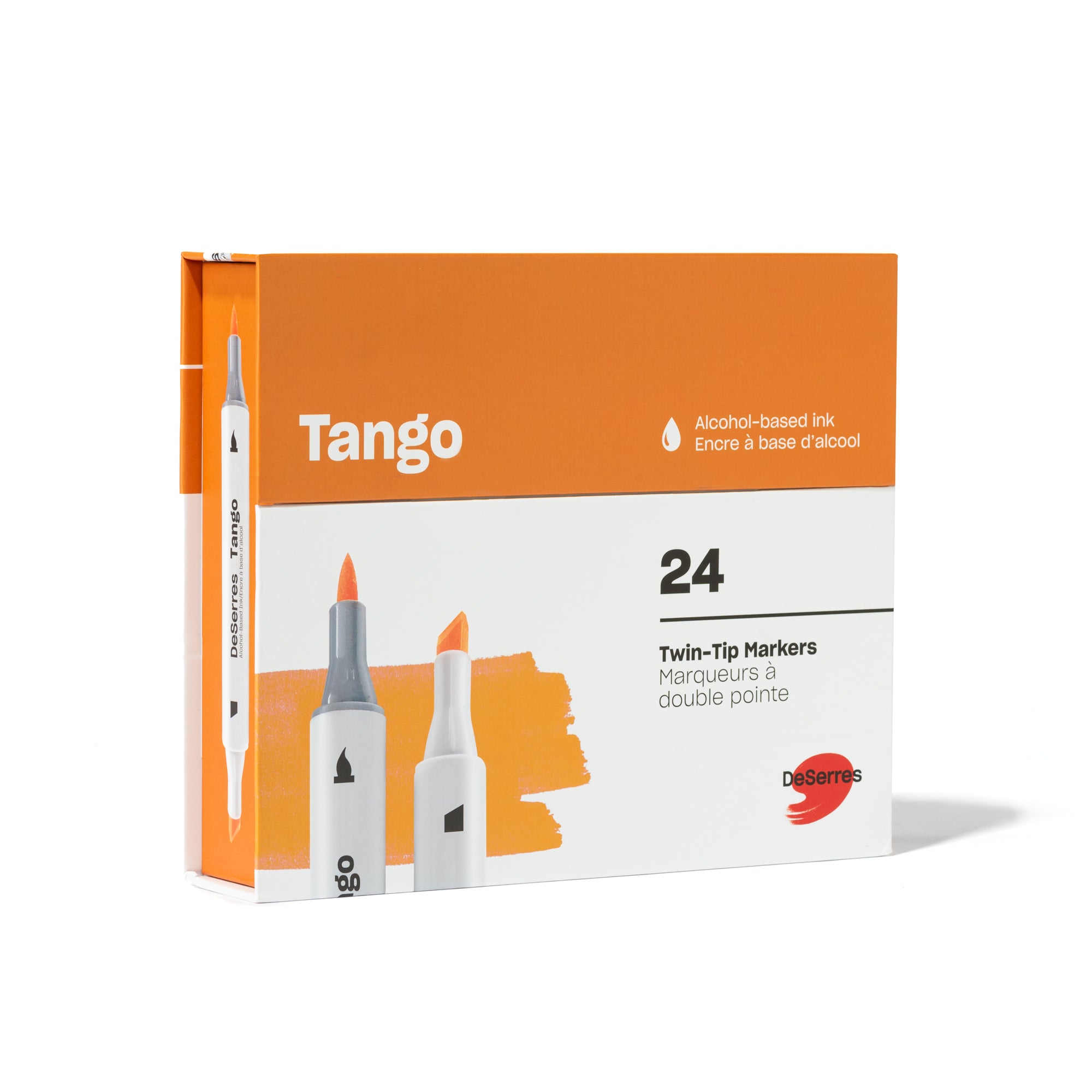 24-Pack Tango Double-Ended Markers Set - Assorted Colors, Chisel and Brush Tips for Creative Art