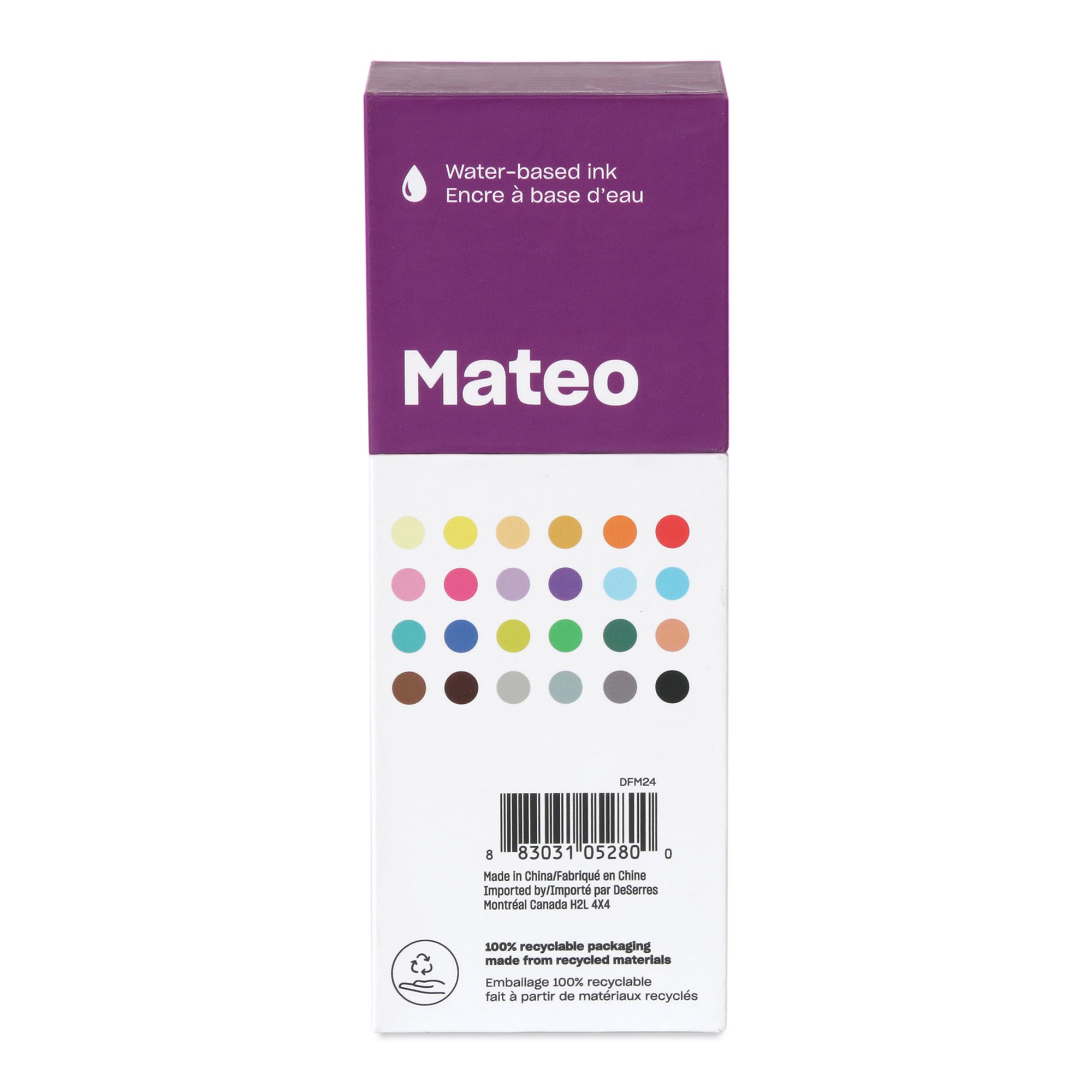 24-Pack Mateo Medium-Tip Markers Set: Assorted Colors for Creative Magic