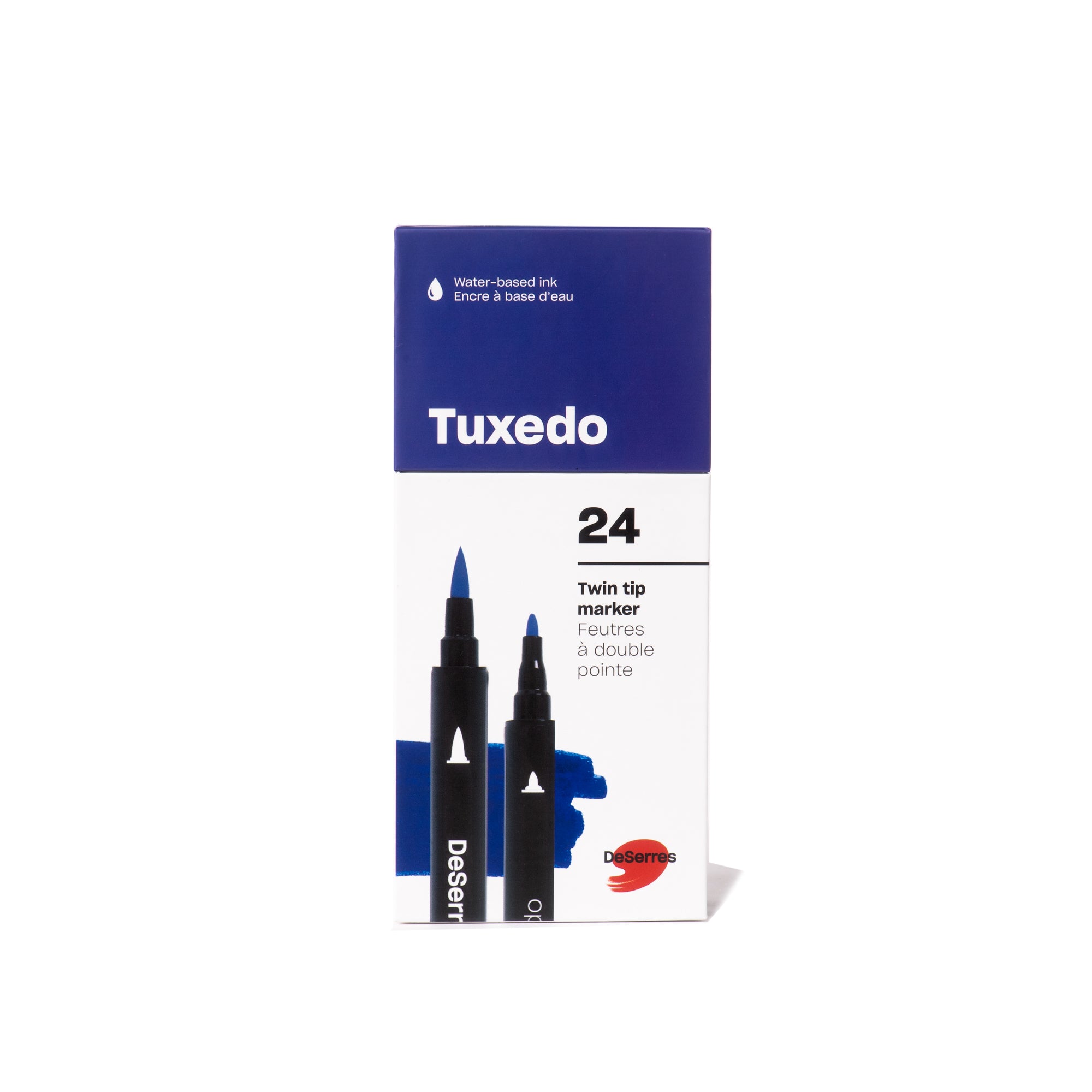 24-Pack Tuxedo Double-Ended Markers Set in Assorted Colors - Fine and Brush Tips!