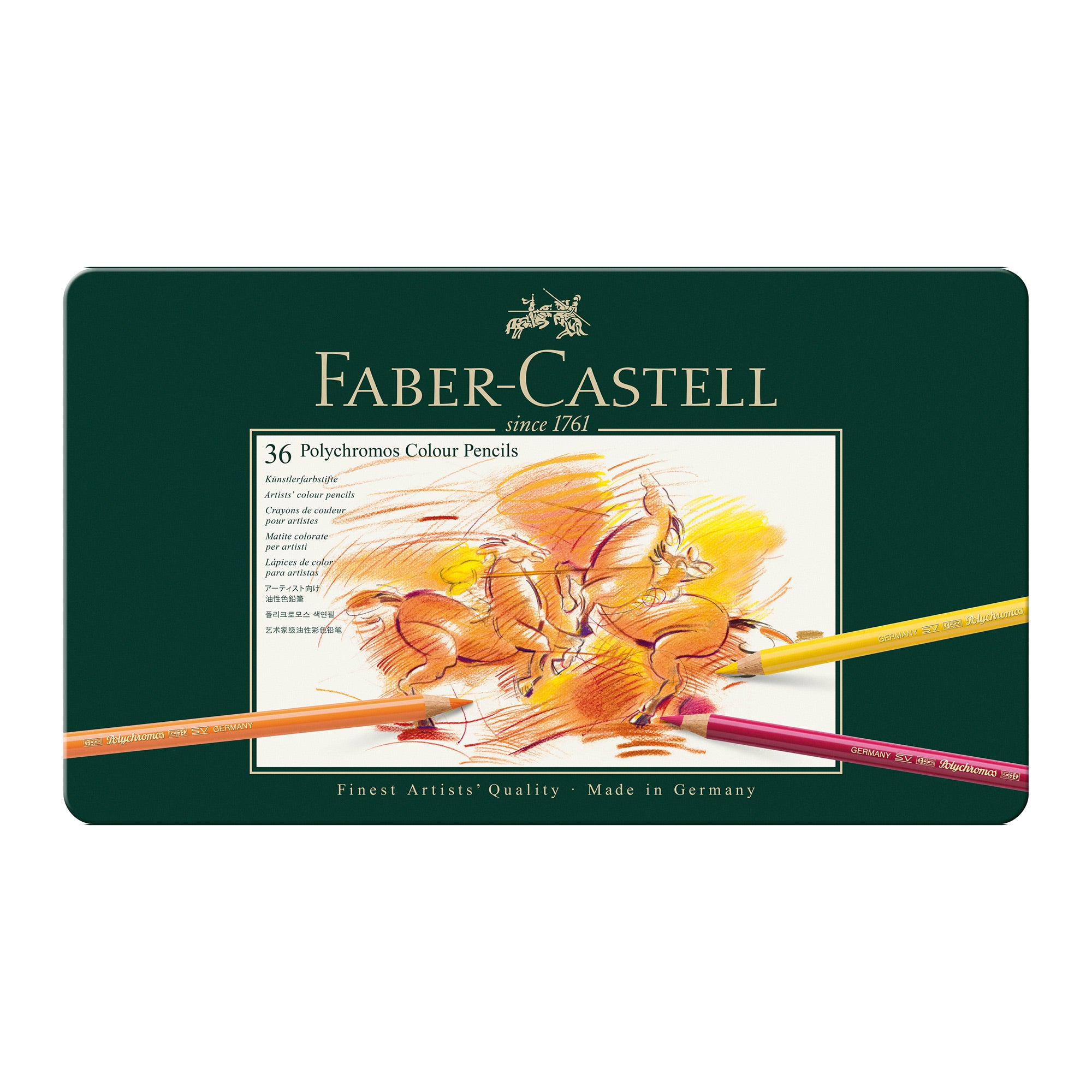 36-Piece Assorted Faber-Castell Polychromos Coloured Pencils Set