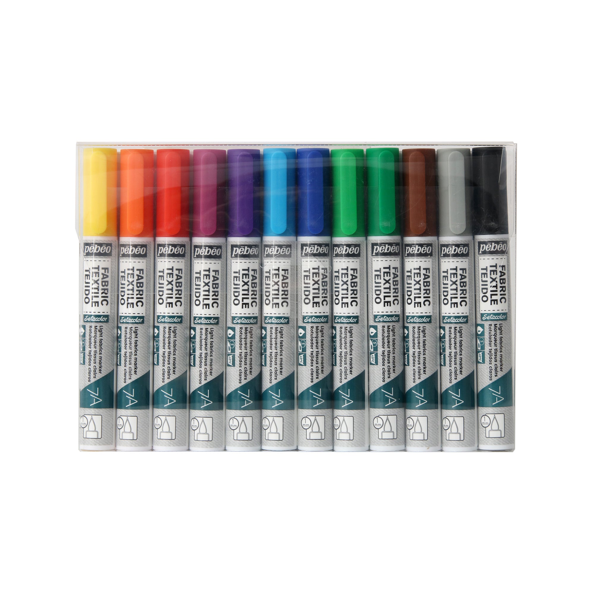 7A Premium Light Fabric Markers - Set of 12