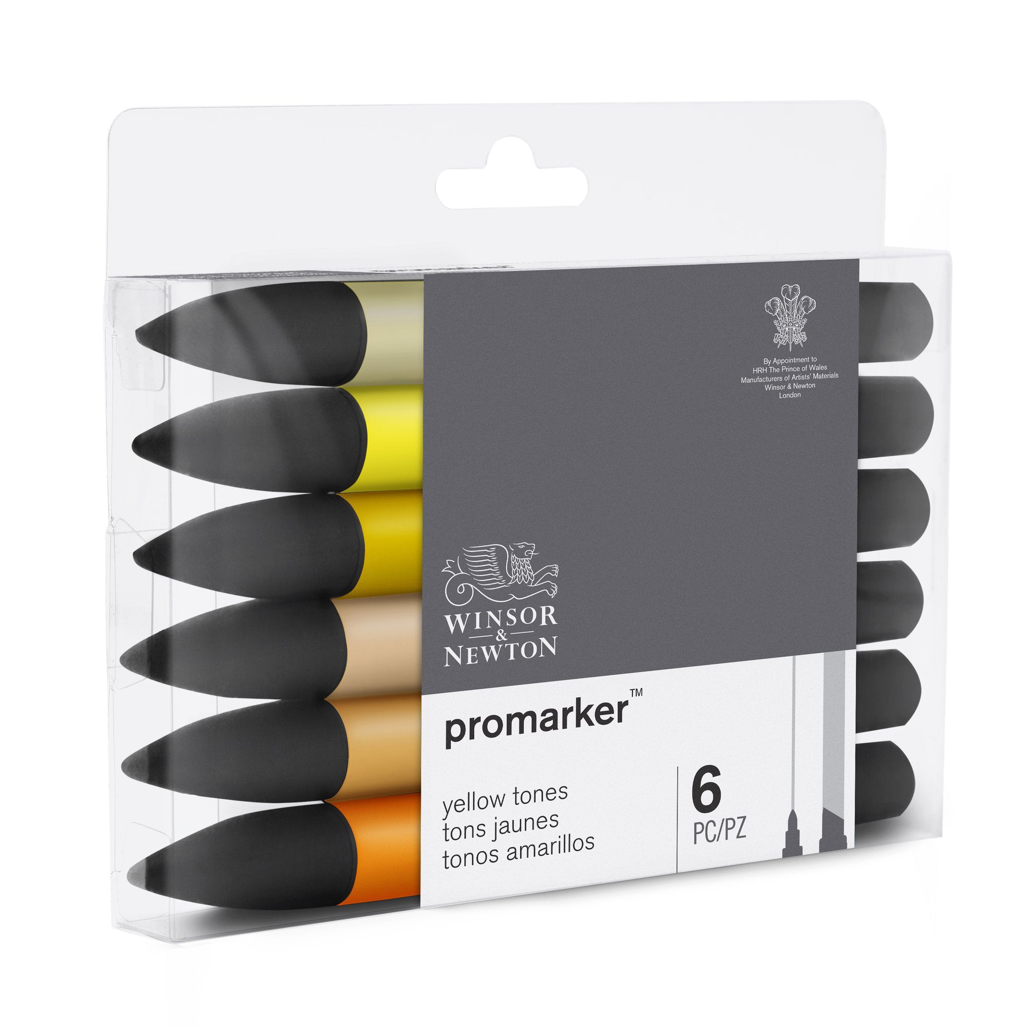 6-Piece Double-Tip Promarker Marker Set - Vibrant Yellow Tones