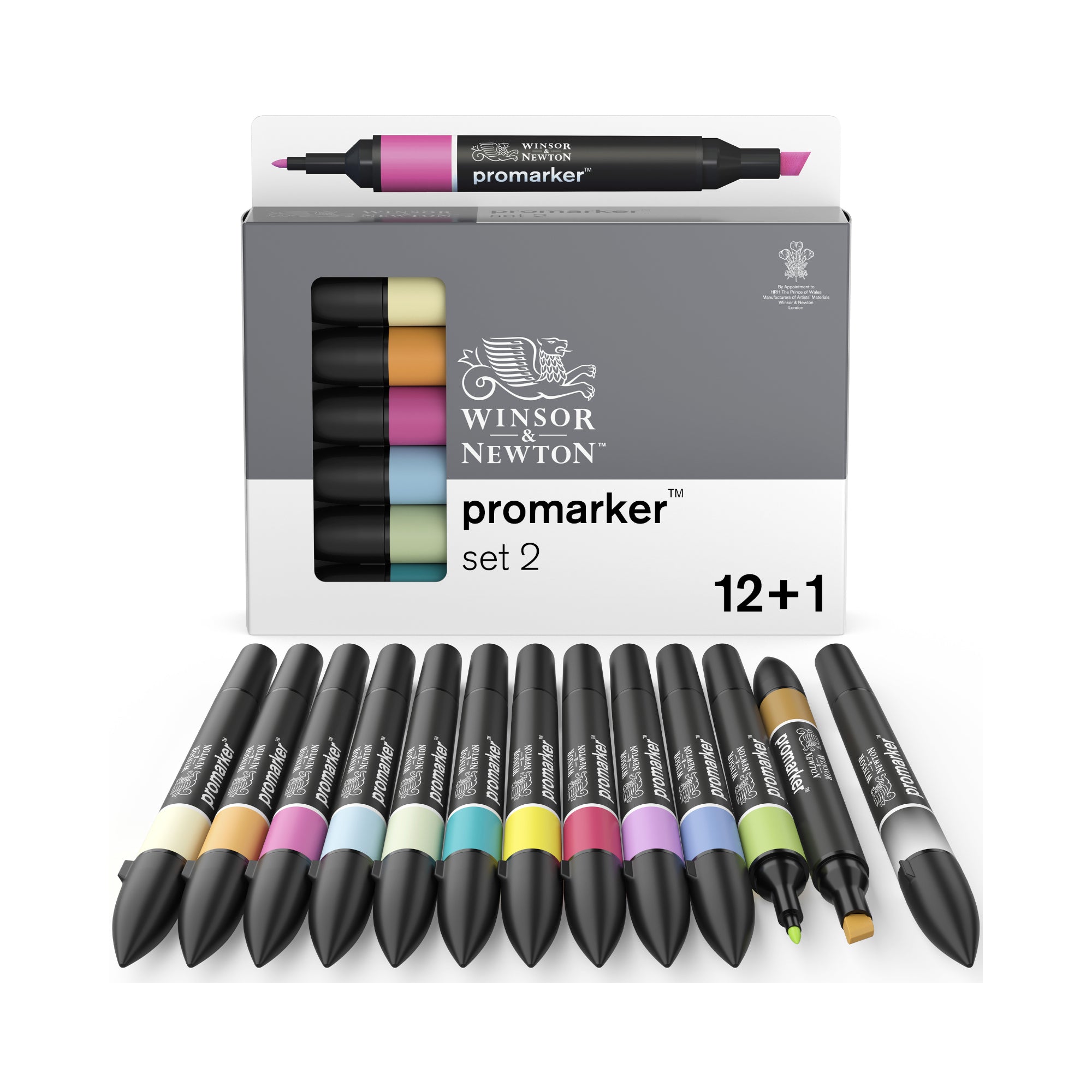 13-Piece Double-Tip Promarker Marker Set: Assorted Colors with Bullet and Chisel Tips - Unleash Your Creativity!