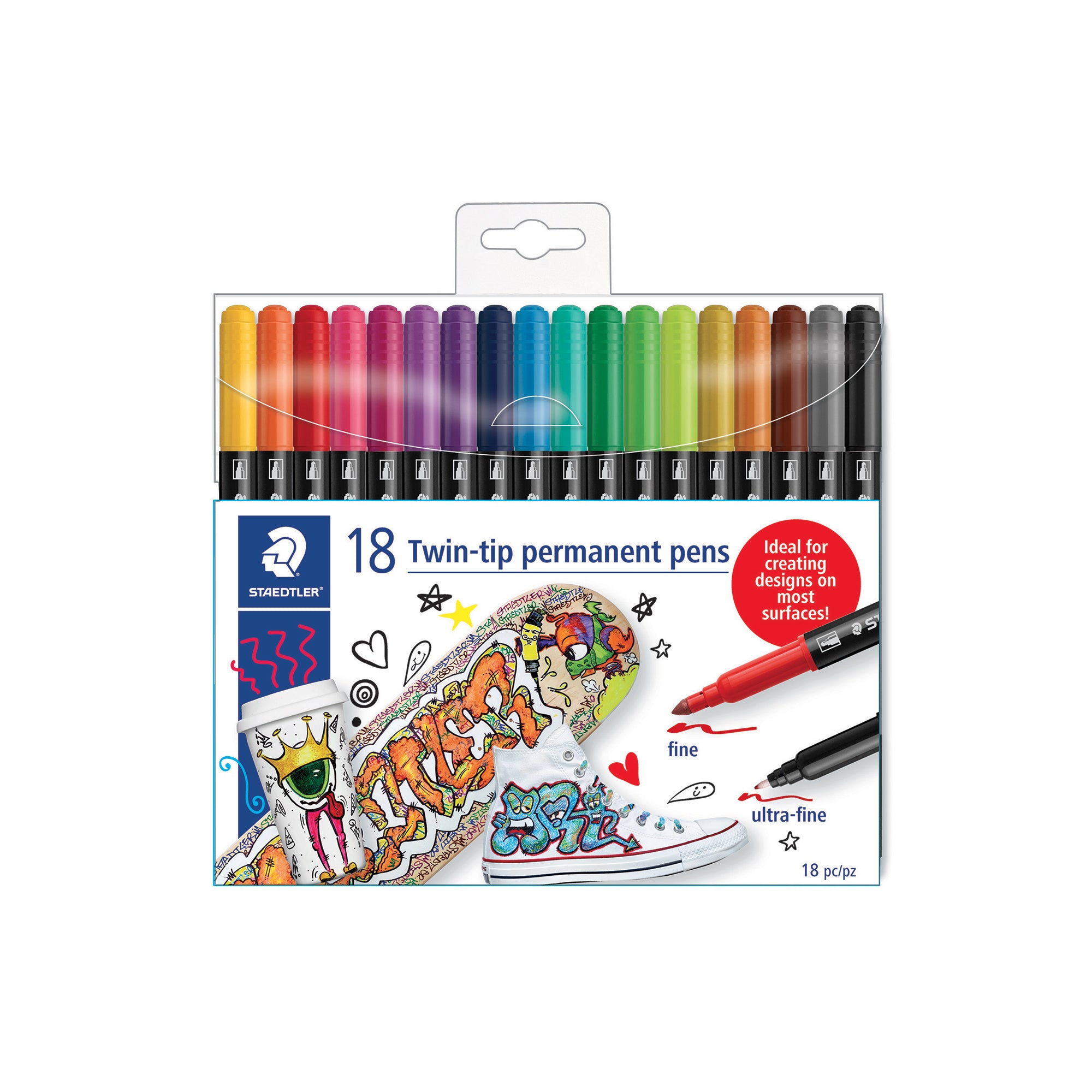 18-Piece Double-Ended Permanent Marker Set