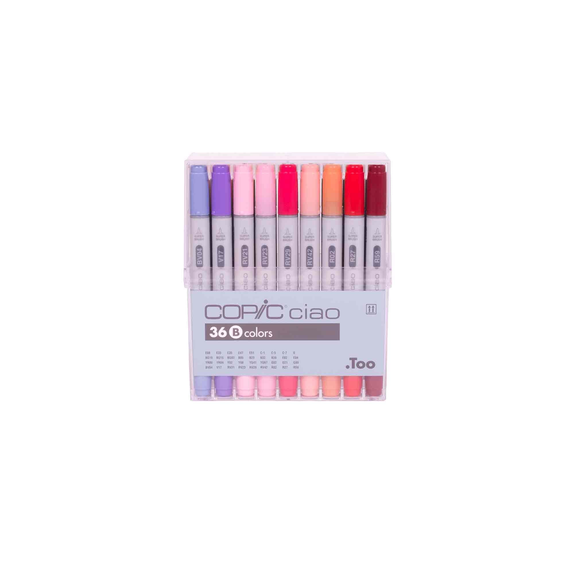Copic Ciao Markers - Set B, 36 Vibrant Colours - A Must-Have for Artists!