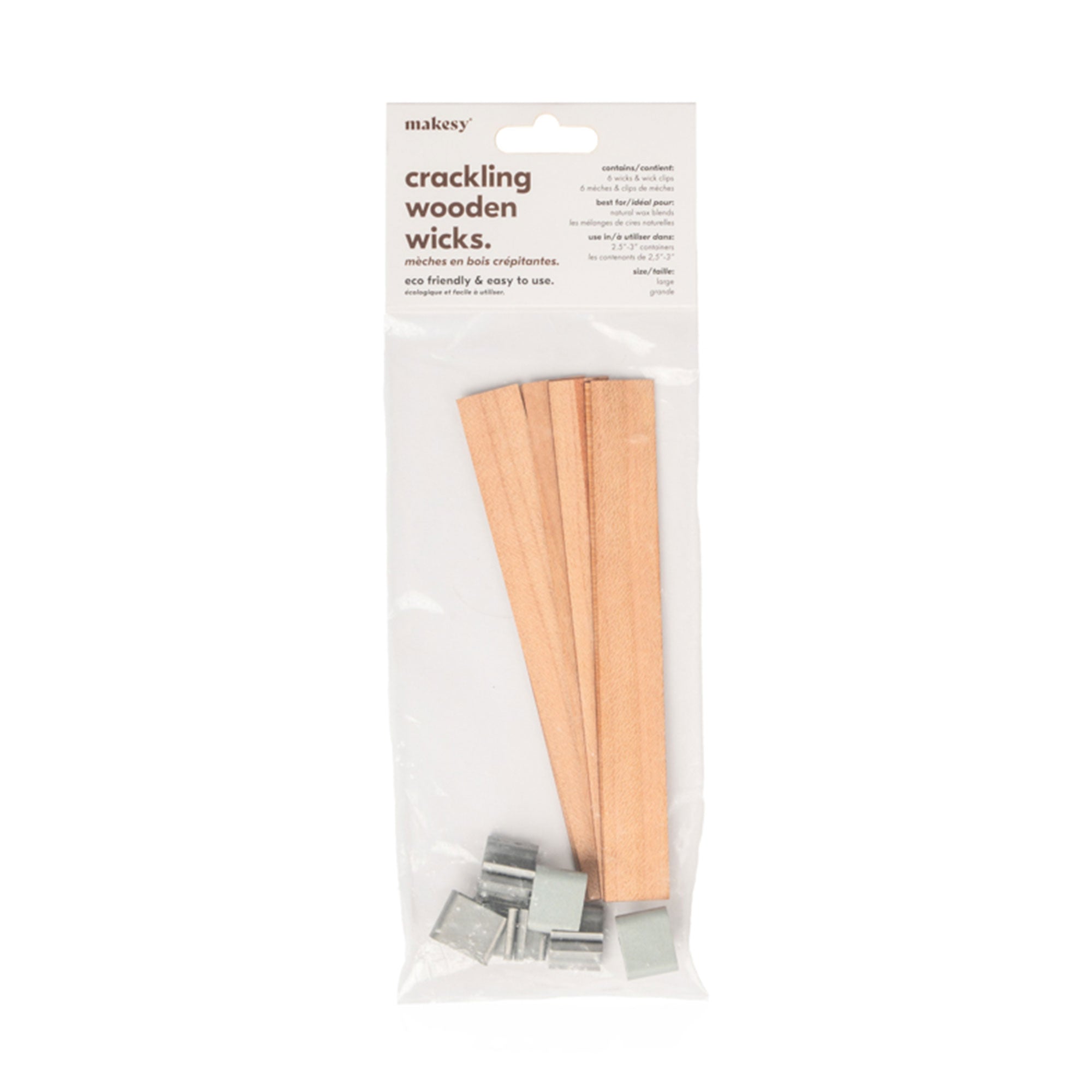6-Pack Large Crackling Wooden Wicks - Ignite Your Candle-Making Adventure!