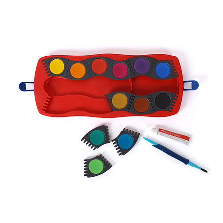 Faber-Castell 12-Colour Watercolour Set with Click-Together Pans