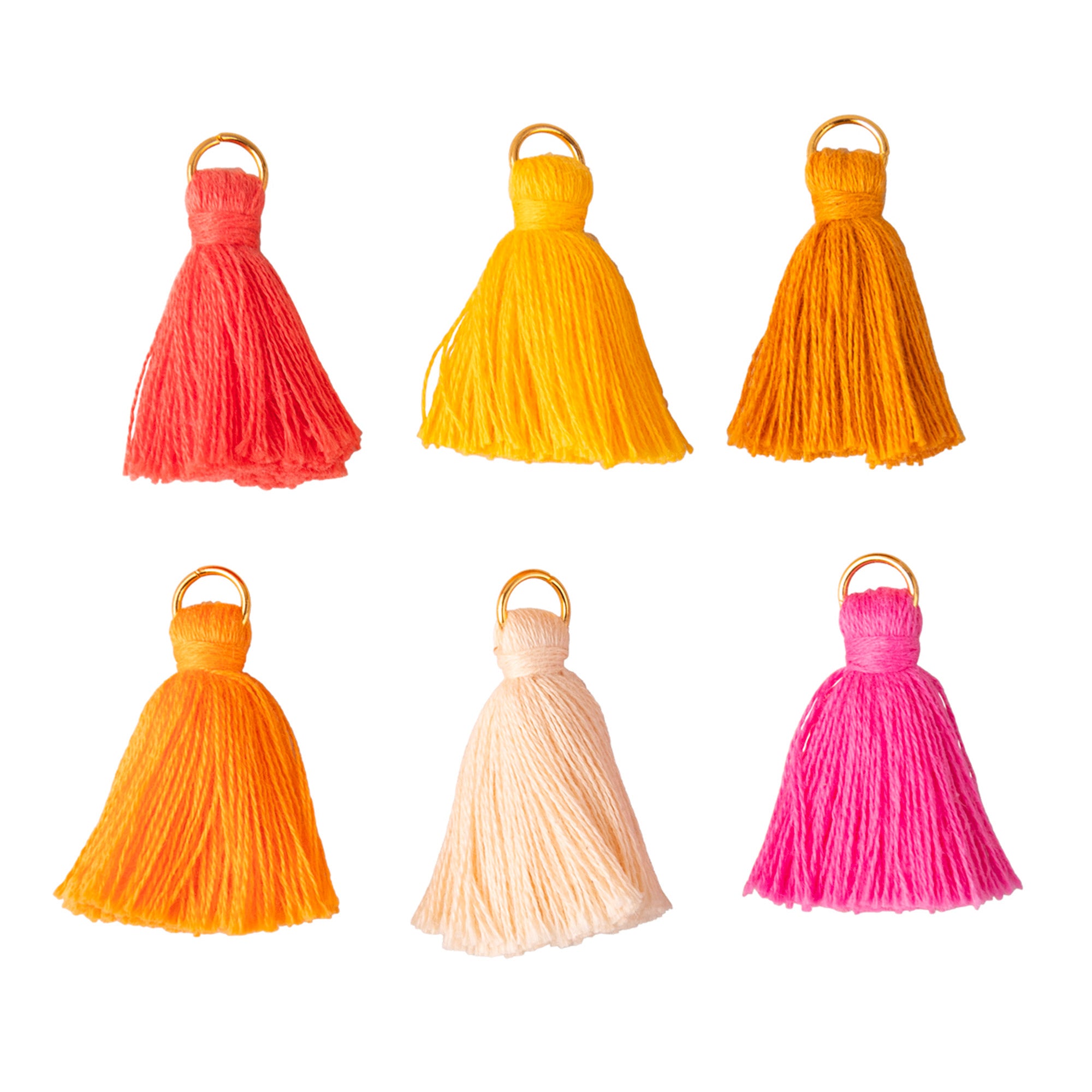 6-Pack Cotton Tassels in Gorgeous Warm Colours