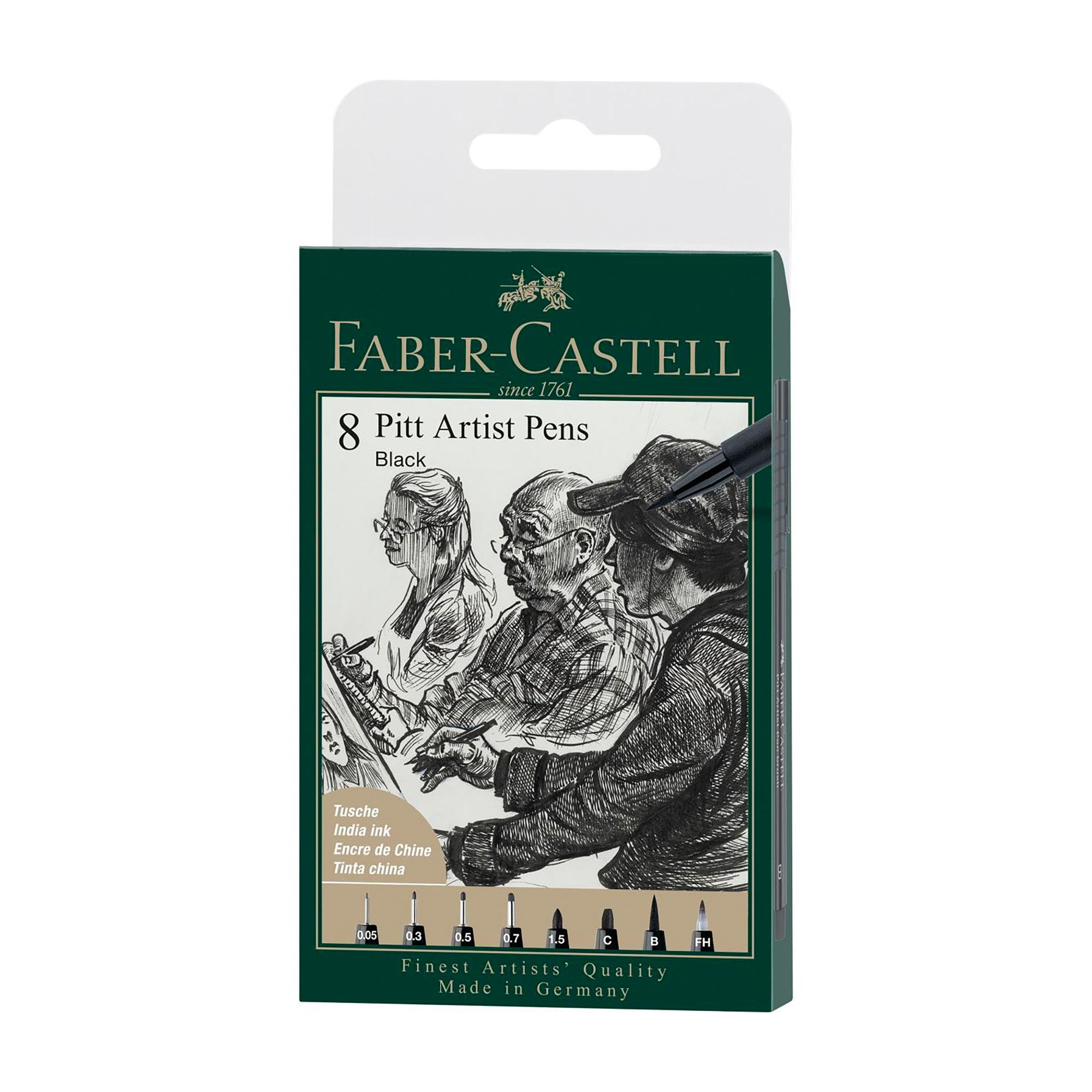 Unleash Your Creativity with 8-Pack PITT Artist Pens in 199 Black!