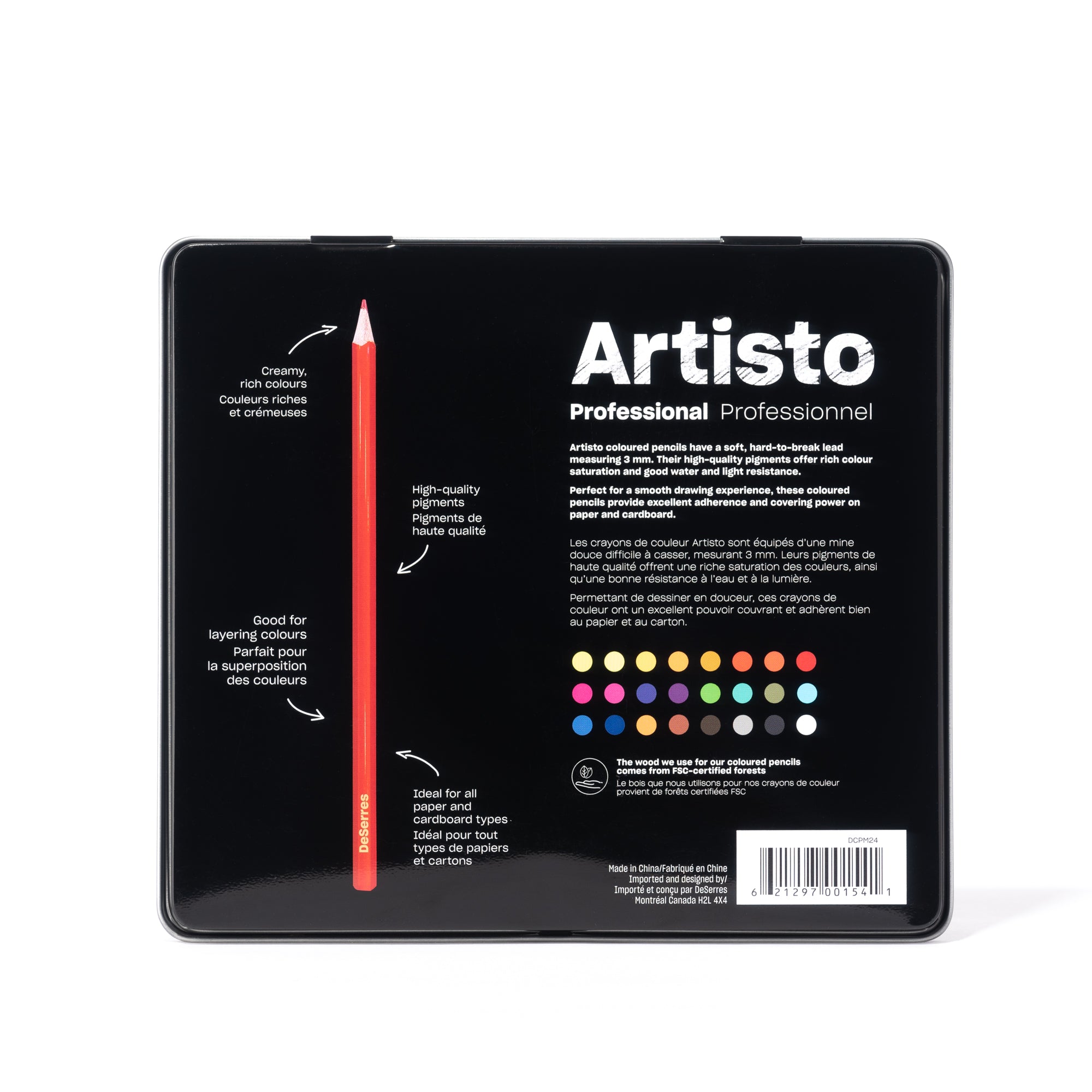 Artisto 24-Pack Professional Coloured Pencils - A Must-Have for Colouring Lovers
