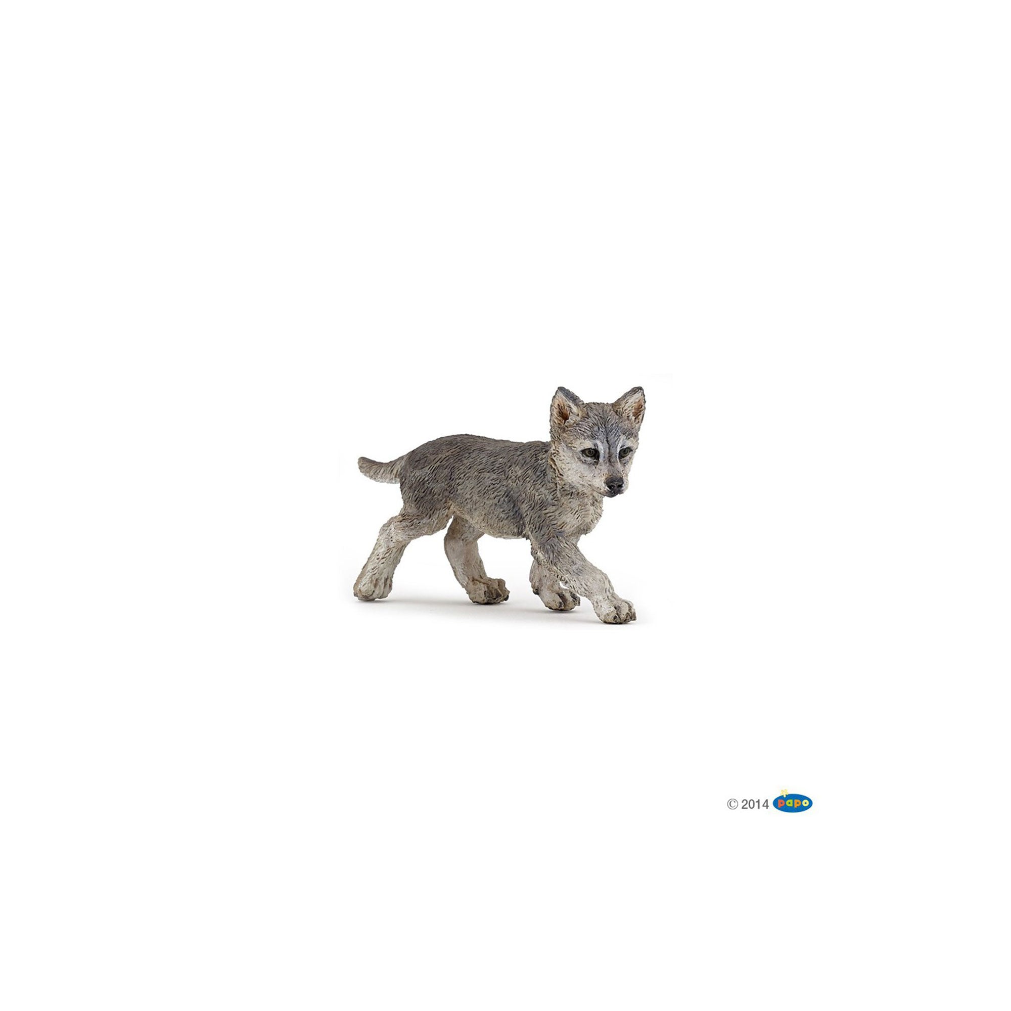 Adorable Wolf Cub Animal Figurine