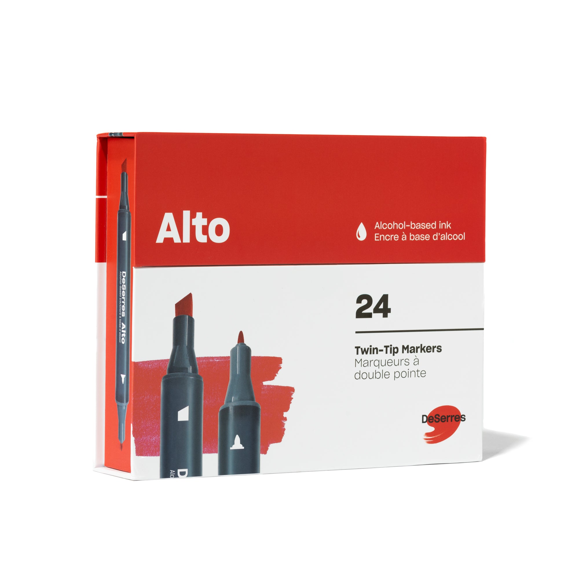 24-Pack Alto Twin-tip Marker Set: Basic Colors with Chisel and Fine Tips - Unleash Your Creativity!
