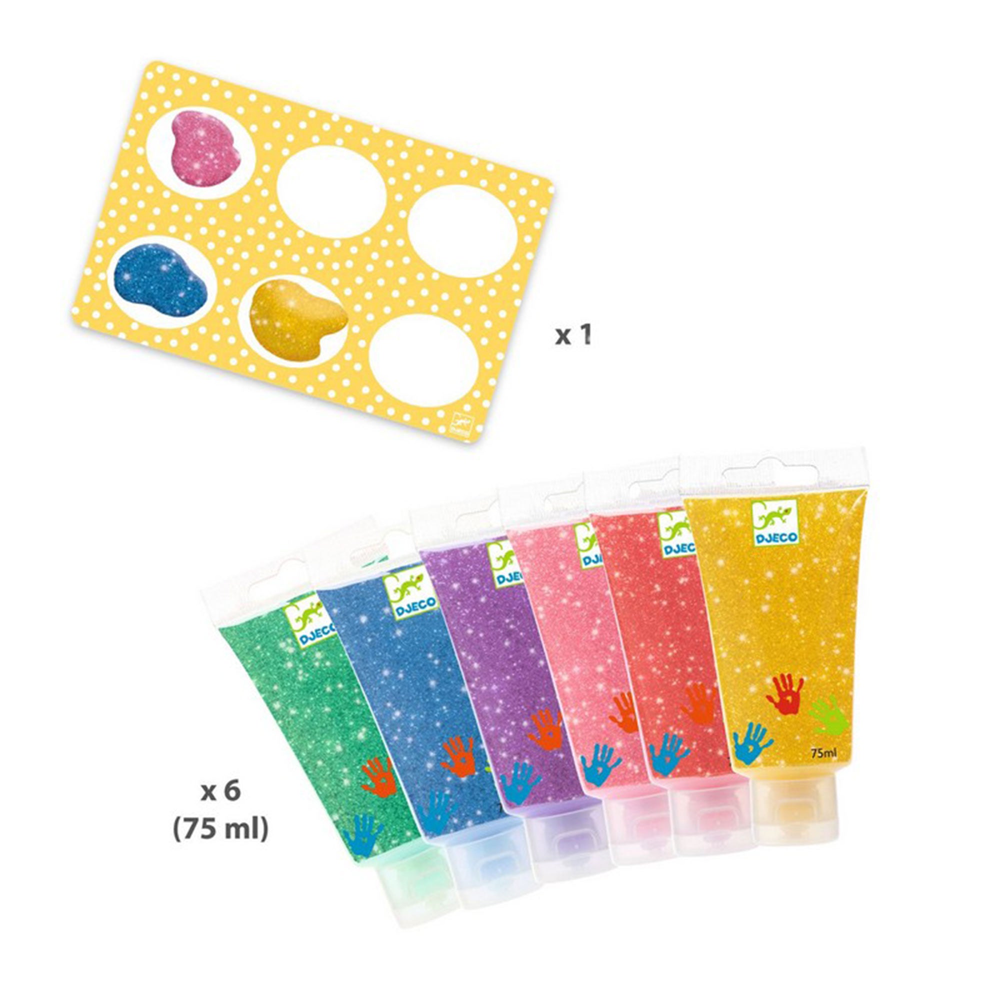 Sparkling 6-Pack Glitter Finger Paint Tubes