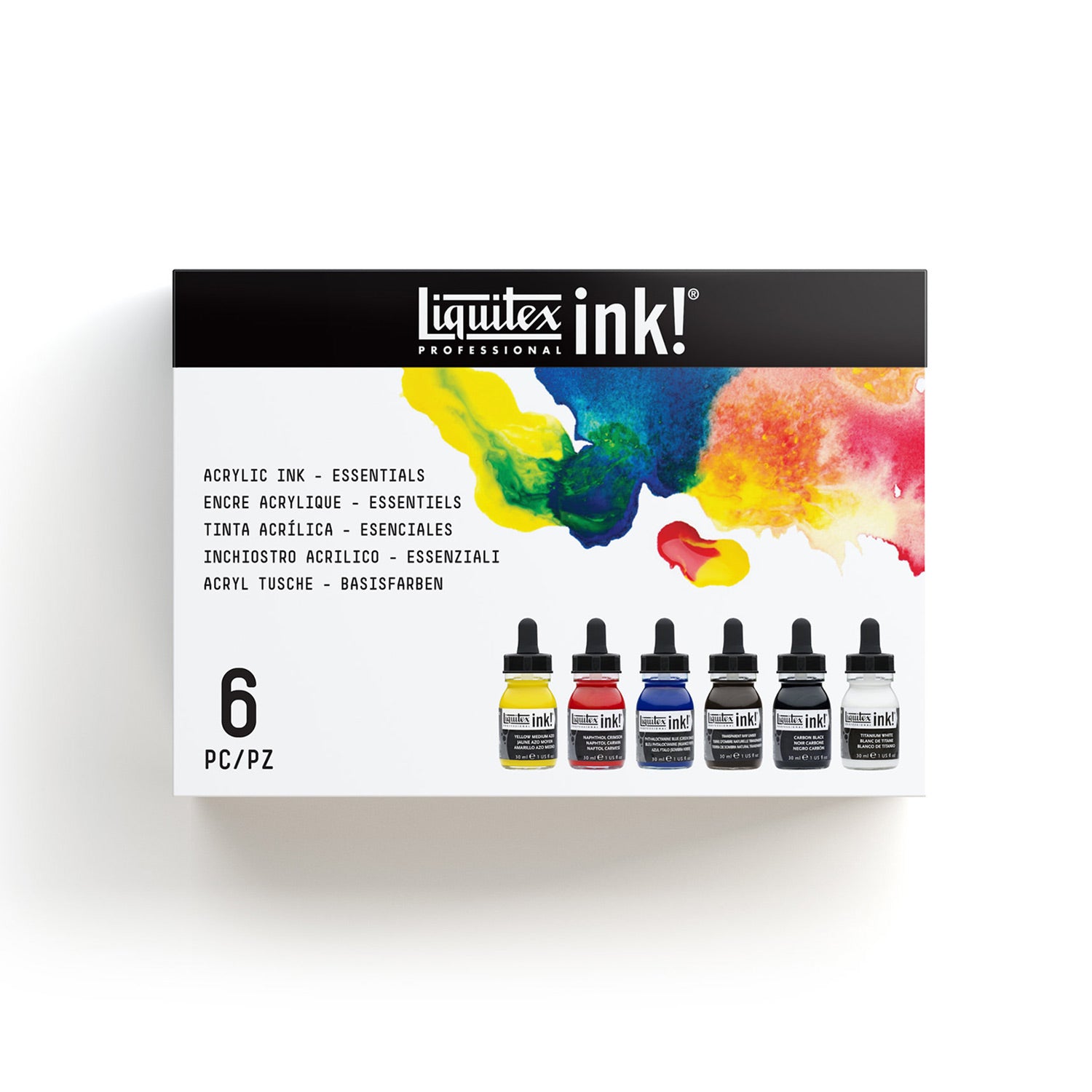 Liquitex Acrylic Ink Essentials Set - 6 Bottles of 30 ml Each