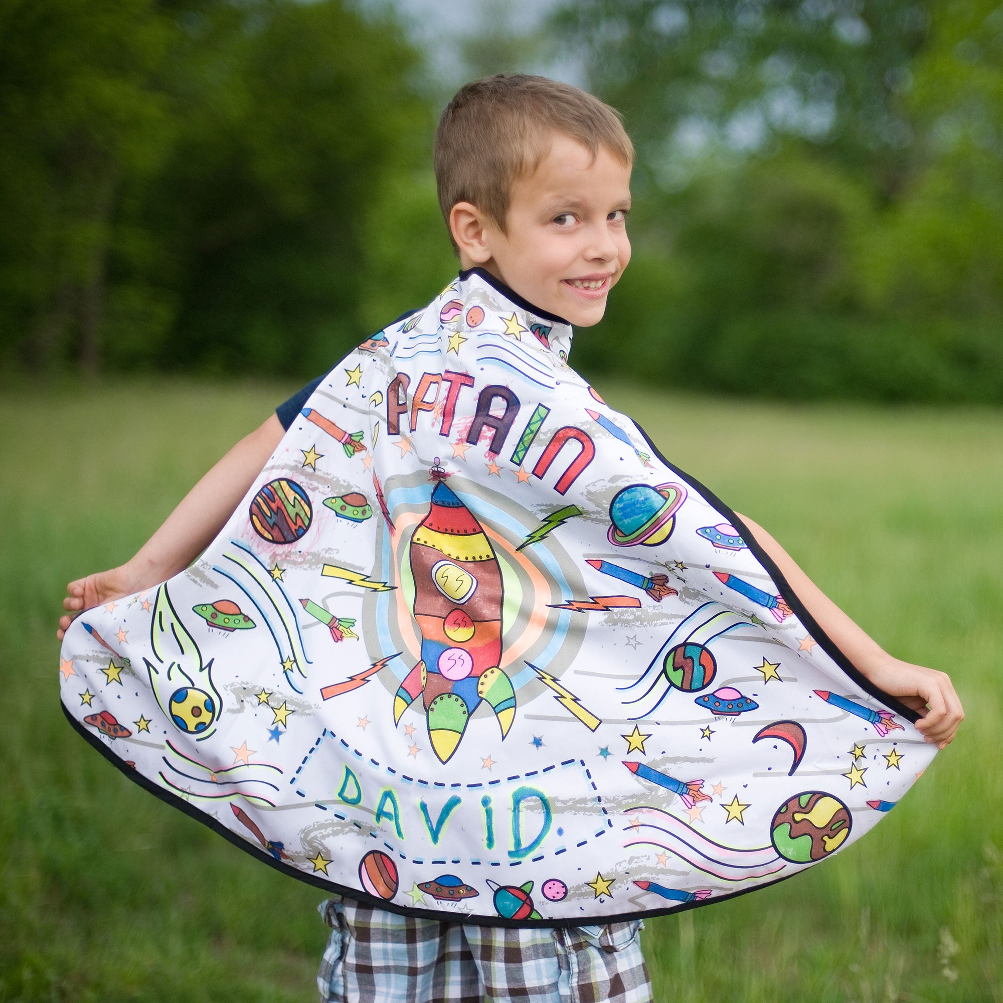Great Pretenders Colour-A-Cape - Rocket: Unleash Your Creativity!
