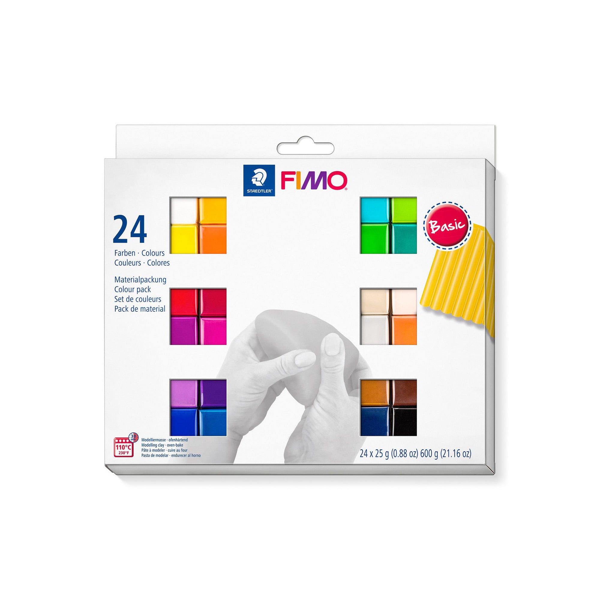 FIMO Soft 24-Piece Polymer Clay Set - A Rainbow of Basic Colours