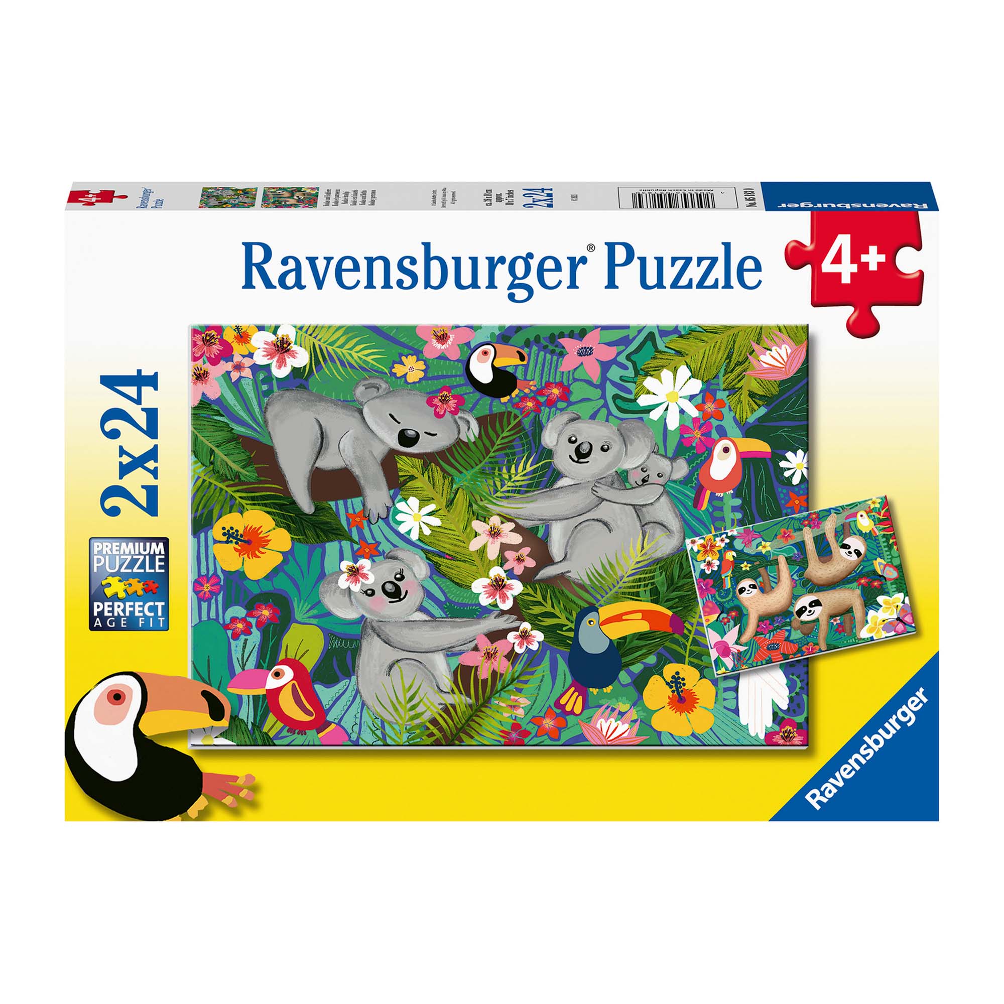 24-Piece Puzzle Box Set: Adorable Koalas & Sloths (2 Sets)
