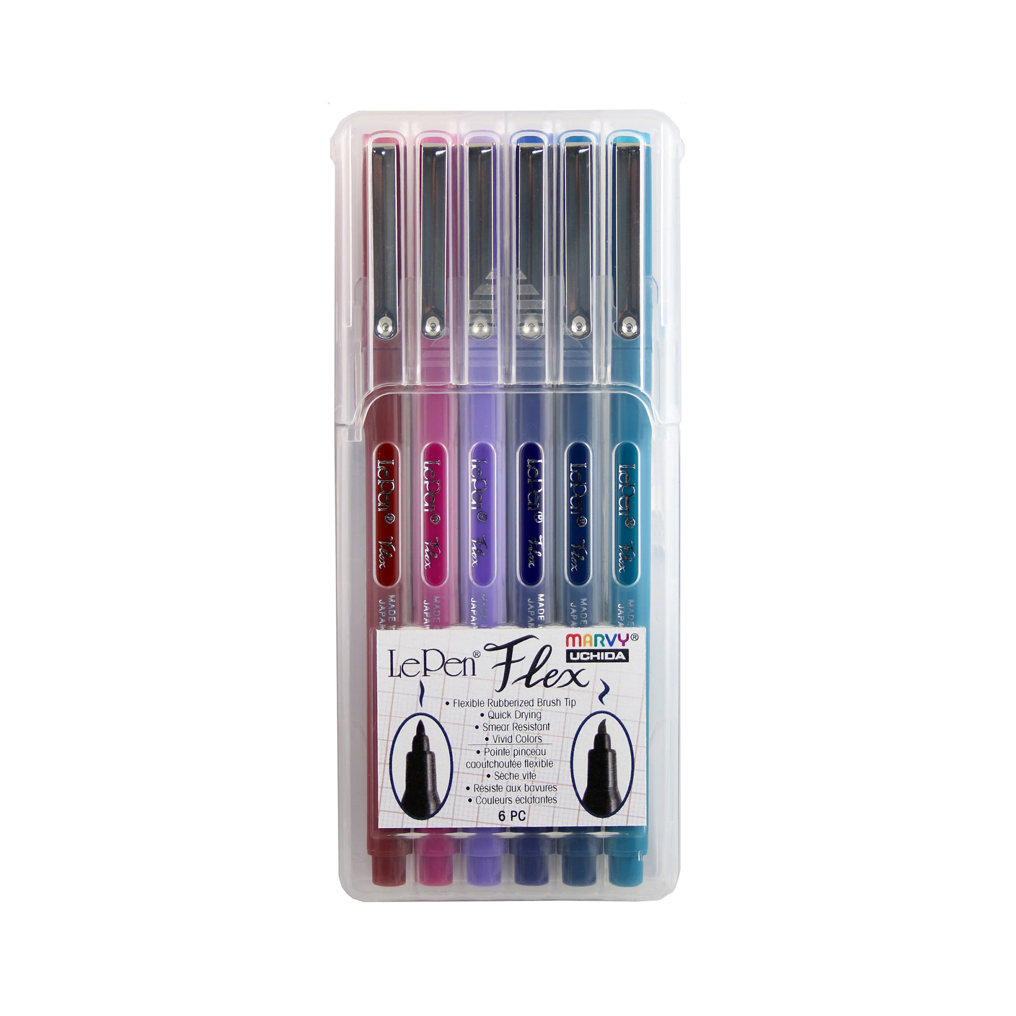 Le Pen Flex Markers 6-Pack - Stunning Jewel Colours