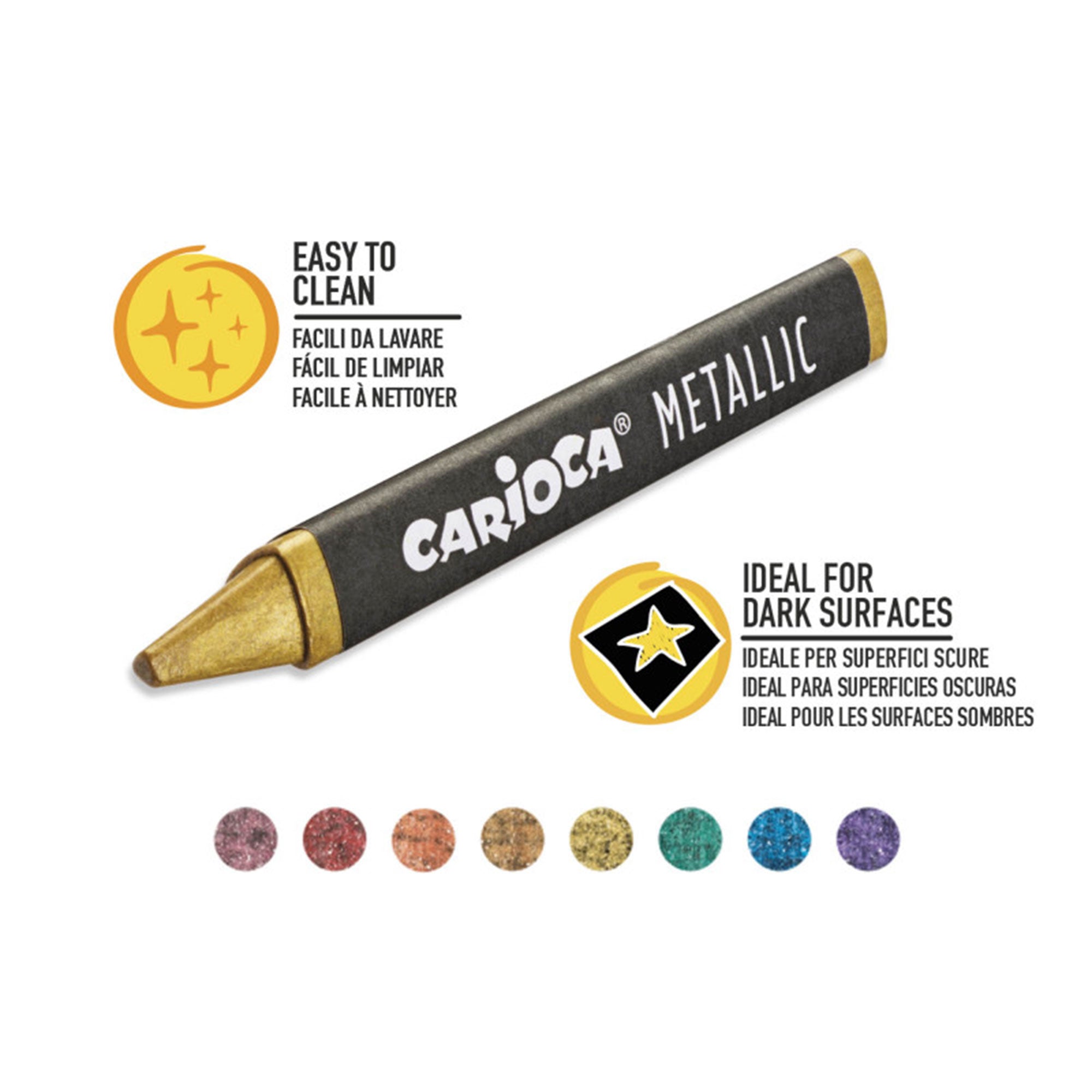 Gorgeous 8-Pack Metallic Wax Crayons