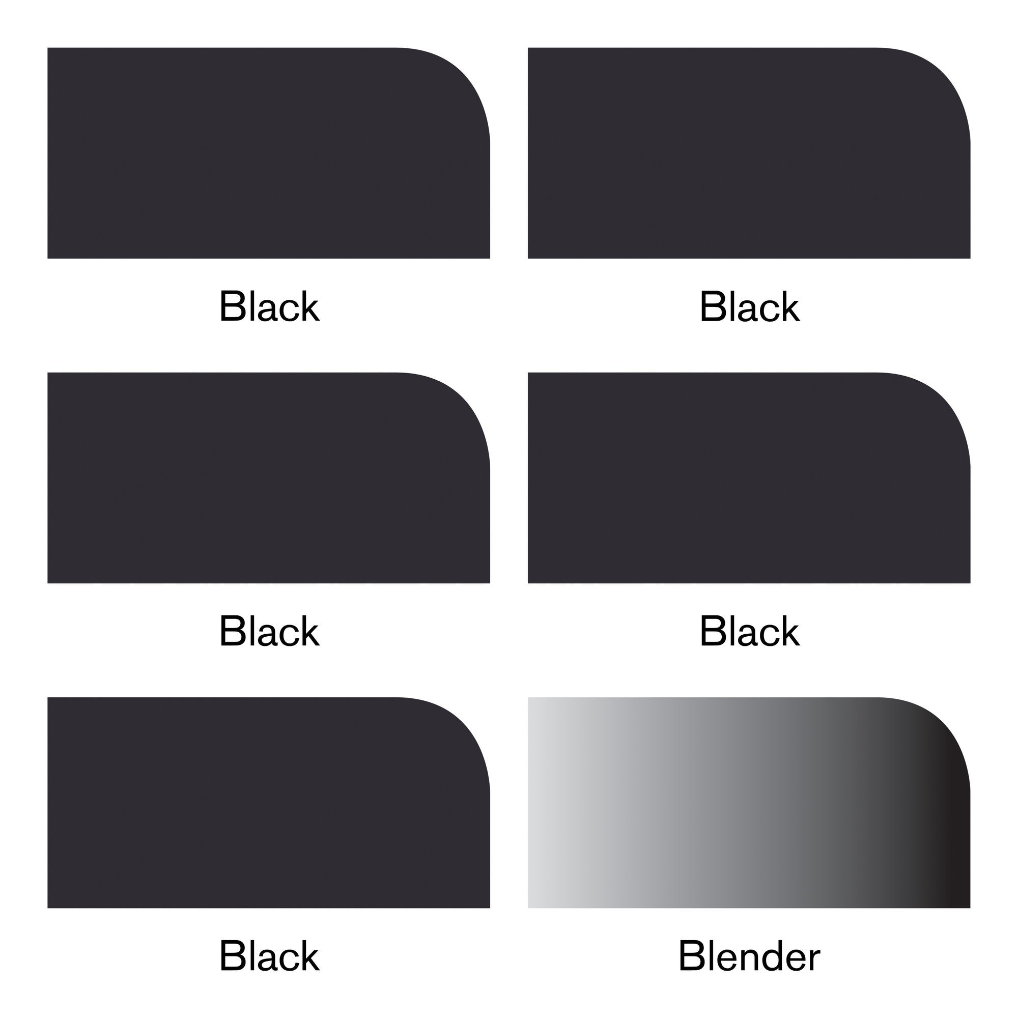 6-Piece Double-Tip Promarker Marker Set: Unleash Your Creativity with Black & Blender