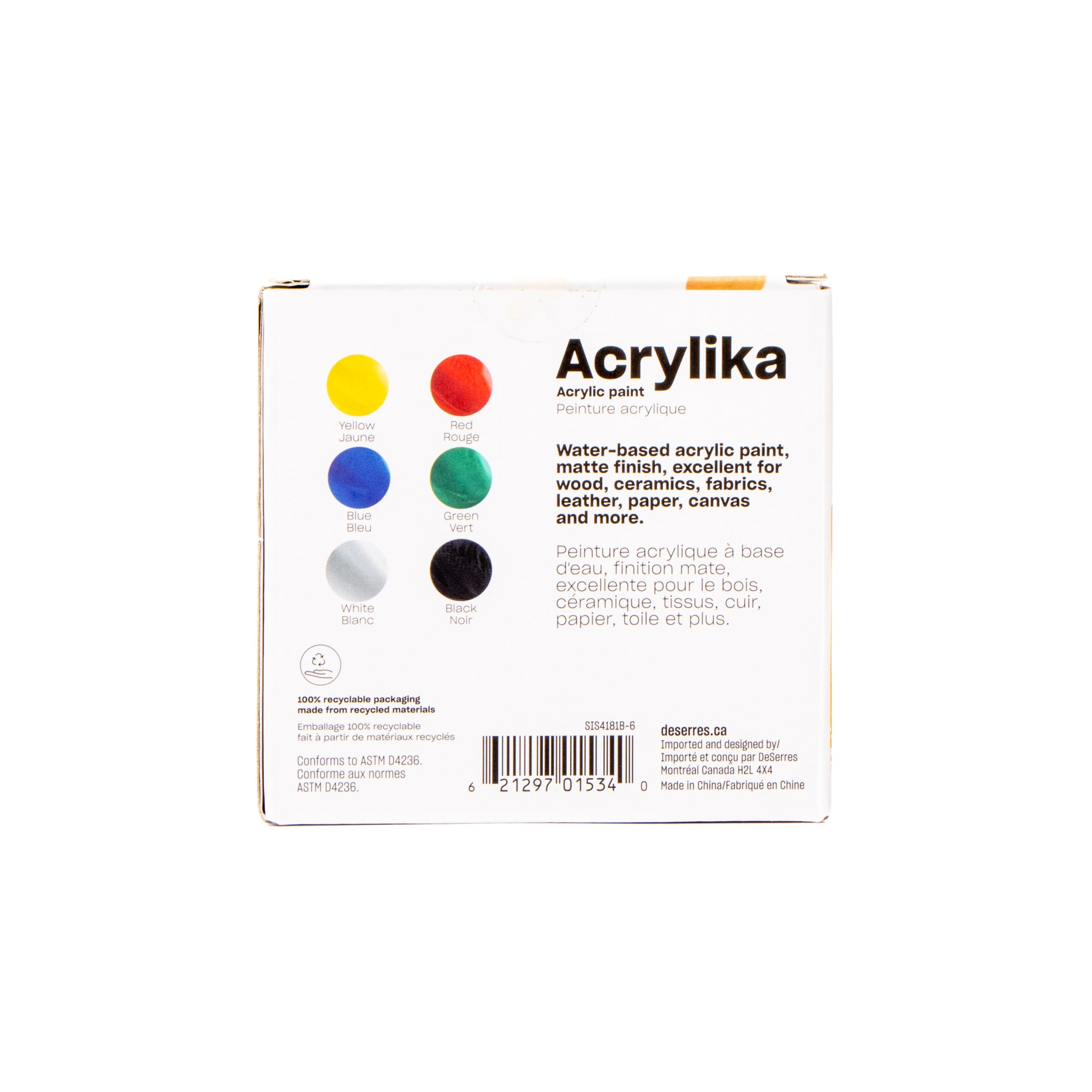 Amazing Acrylika Paint Kit - 6 Bottles of 60 ml Each