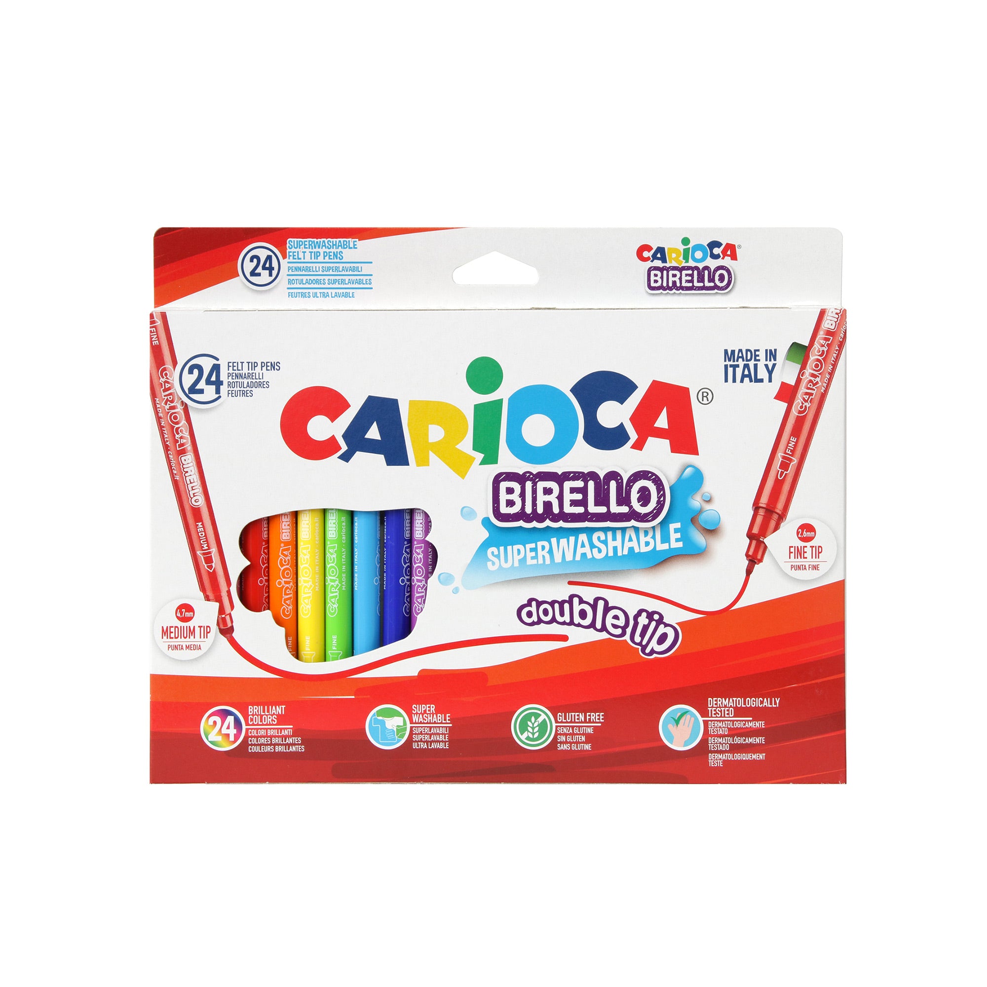 24-Pack Carioca Birello Markers - Double the Coloring Fun!
